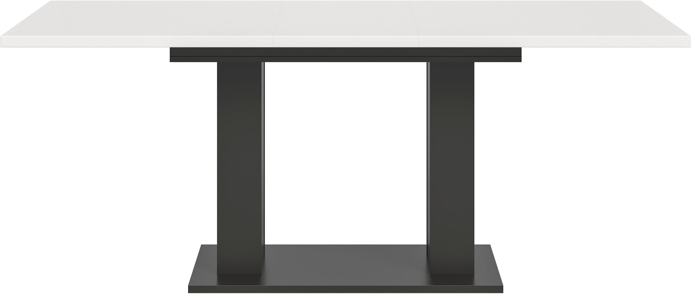 INOSIGN Esstisch »Motus, ausziehbar 150 -190 cm, inklusive 40 cm Einlegeplatte«, (Set, 1 St.), Doppelsäulengestell mit Bodenplatte, Tisch, Esstisch, Küche
