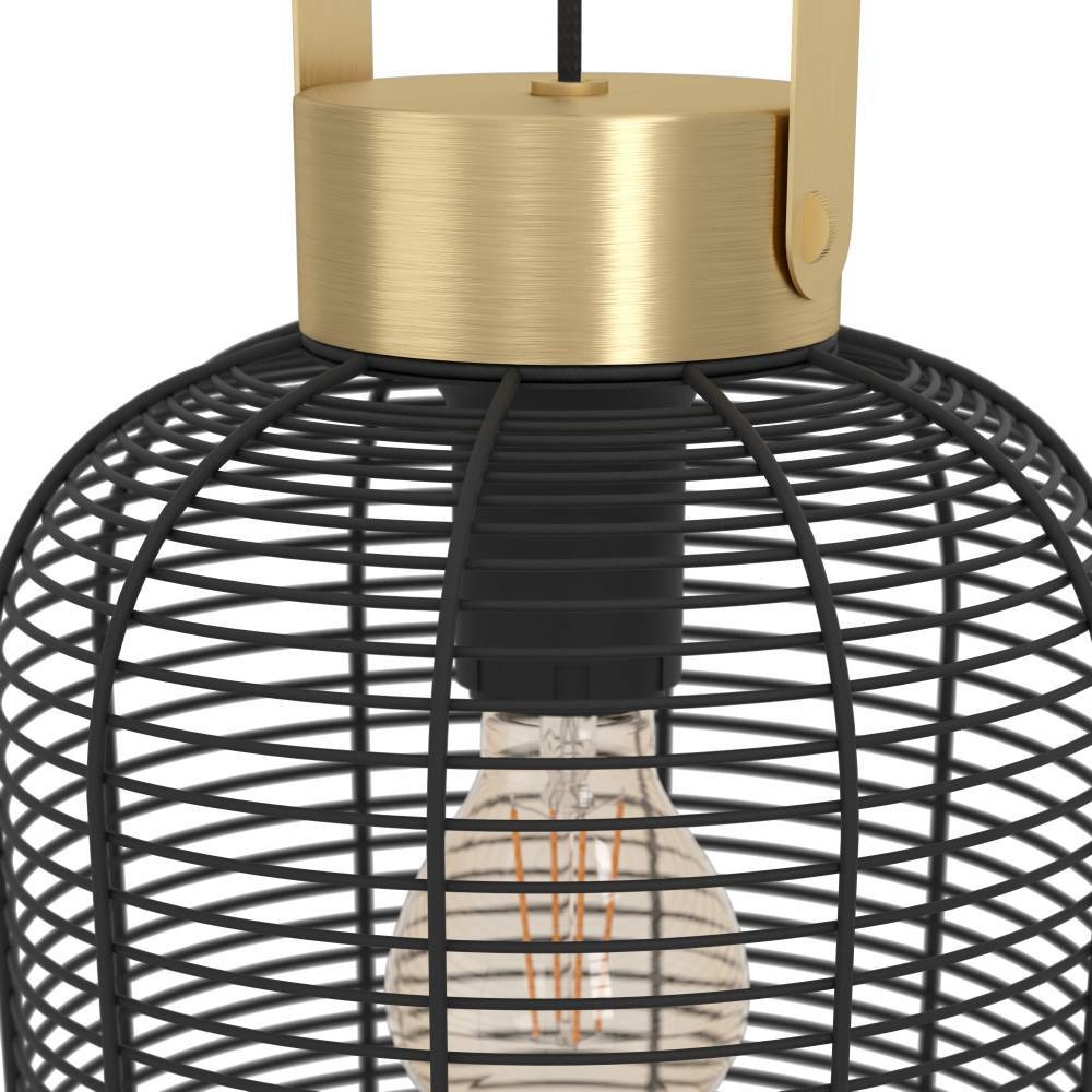 EGLO Hängeleuchte »ROUNDHAM«, 1 flammig, Leuchtmittel E27 | ohne Leuchtmittel, Pendelleuchte, Esszimmerlampe Industrial, Metall in Schwarz, Ø22cm