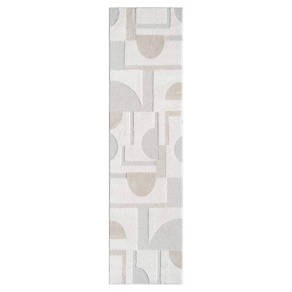 Carpet City Teppich »LOUNGE 9992«, rechteckig, 15 mm Höhe, Kurzflor-Teppich Modern, Hoch-Tief-Struktur, Wohnzimmer, Schlafzimmer