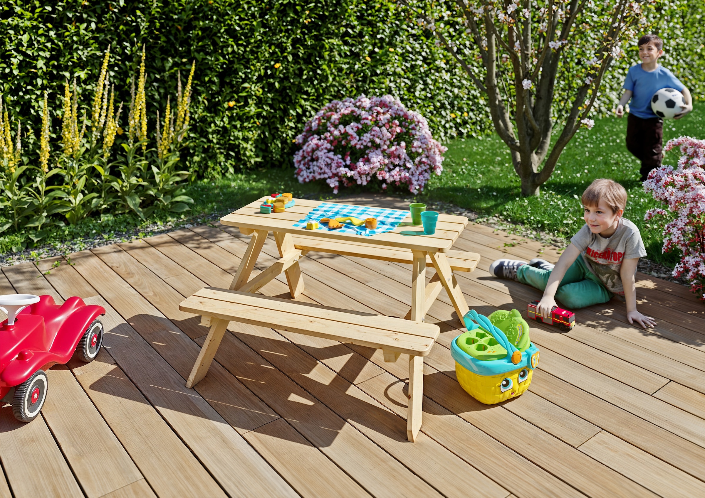 KONIFERA Kindertisch »Picknicktisch für Kinder aus unbehandeltem Nadelholz« BxTxH: 89x90x51 cm; perfekte Sitzhöhe für Kinder