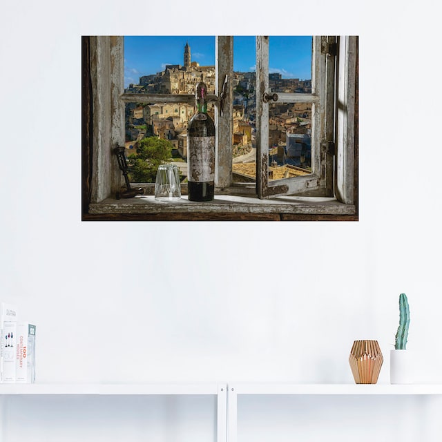 Artland Wandbild »Blick aus dem Fenster Matera, Italien«, Fenster & Türen, (1  St.), als Alubild, Leinwandbild, Wandaufkleber oder Poster in versch. Größen  bestellen online bei OTTO