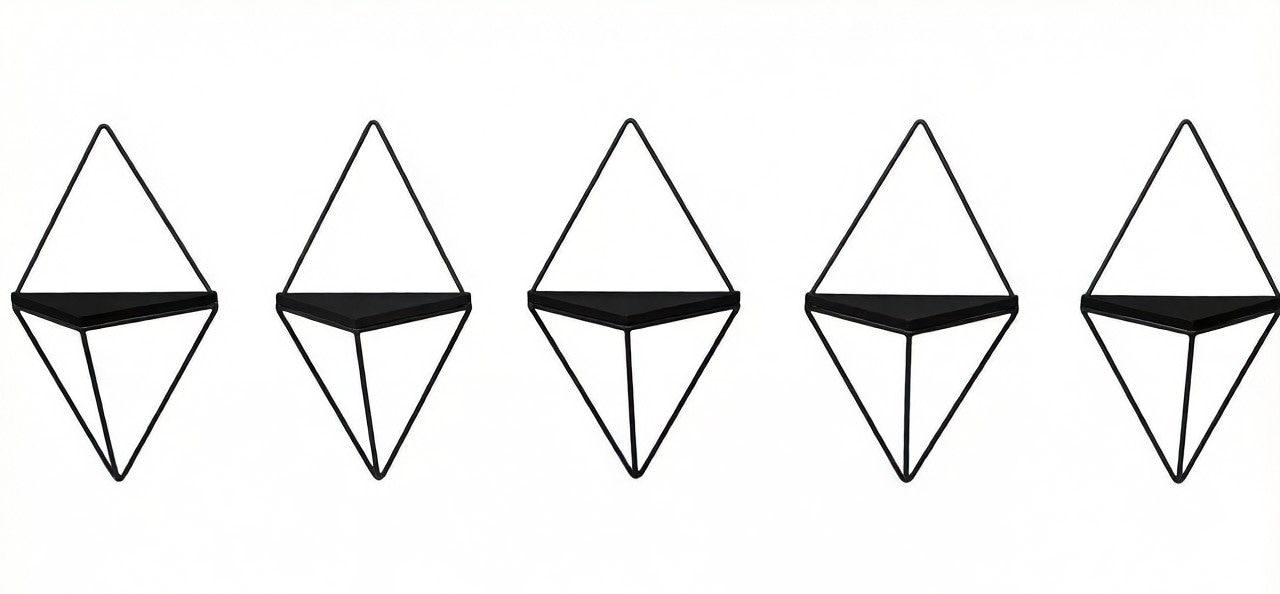 OTTO home Deko-Wandregal »Rauten Rudel in modernen, dezenten Farbkombinationen« Set, 5 Stk. tlg. Dekoregal, Wanddeko, aus Metall und MDF, 5tlg.Set