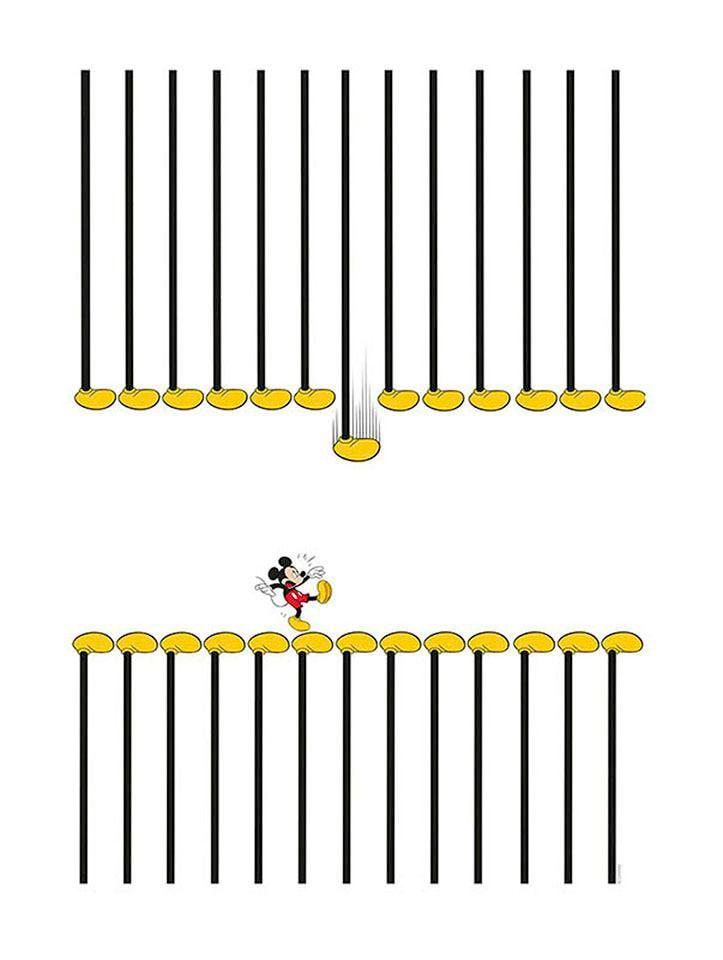 Komar Poster »Mickey Mouse Footlines«, Disney, (1 St.), Kinderzimmer, Schlafzimmer, Wohnzimmer