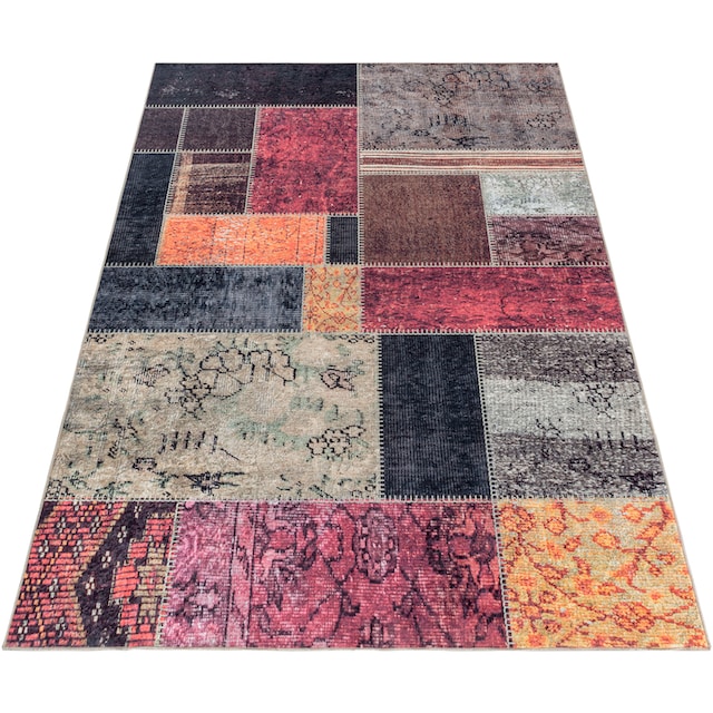 Ayyildiz Teppiche Teppich »FIESTA 4302«, rechteckig, pflegeleichter  Kurflorteppich, moderne Patchwork, Optik online bei OTTO