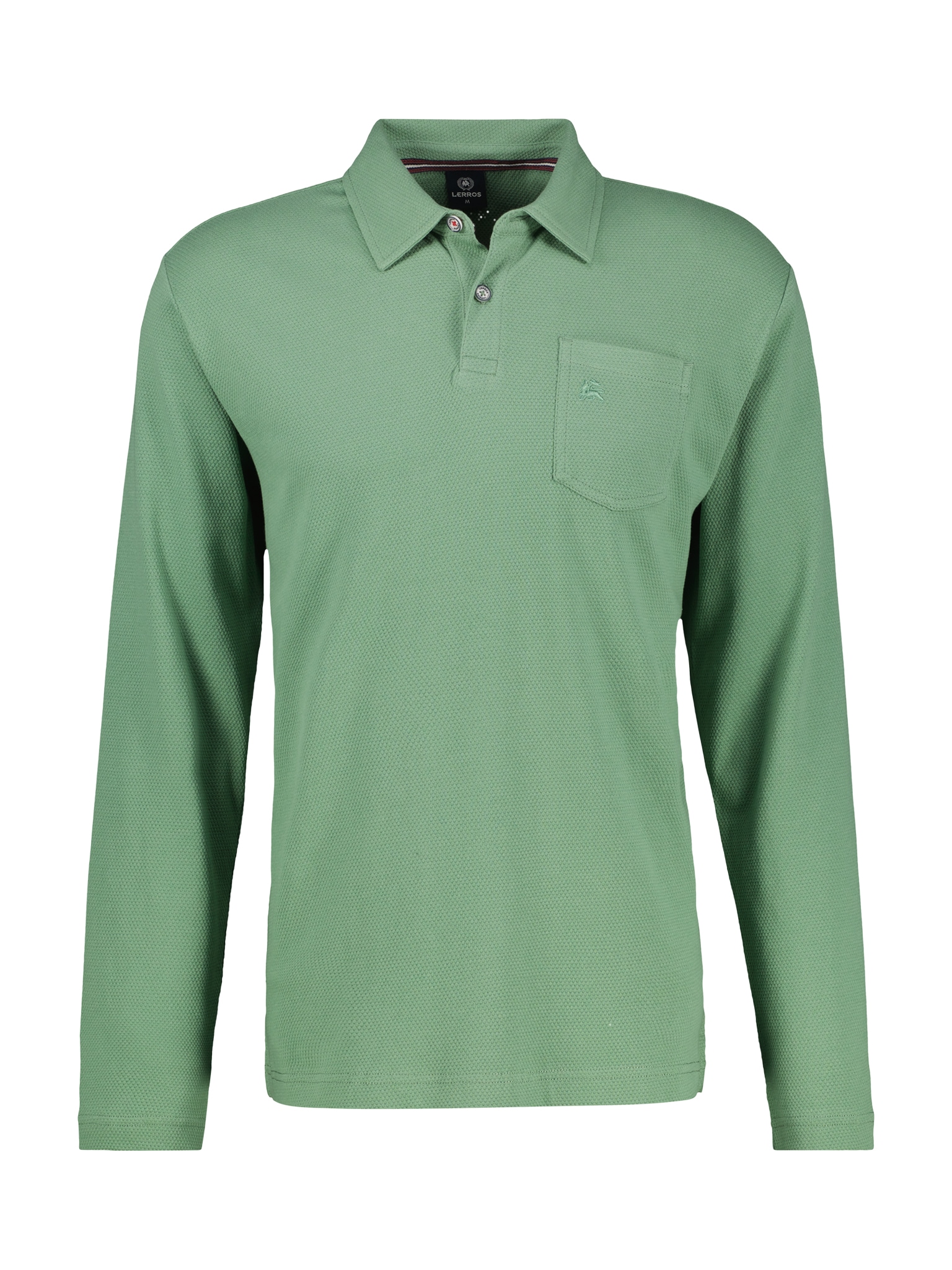 LERROS Langarm-Poloshirt, mit Logo Stickerei
