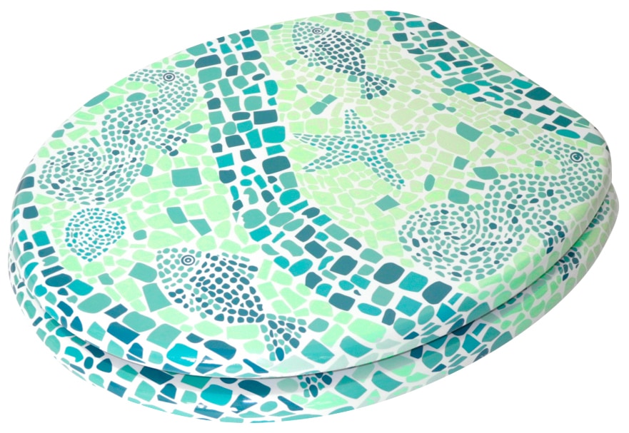 Sanilo WC-Sitz »Mosaic World Green«, mit Absenkautomatik
