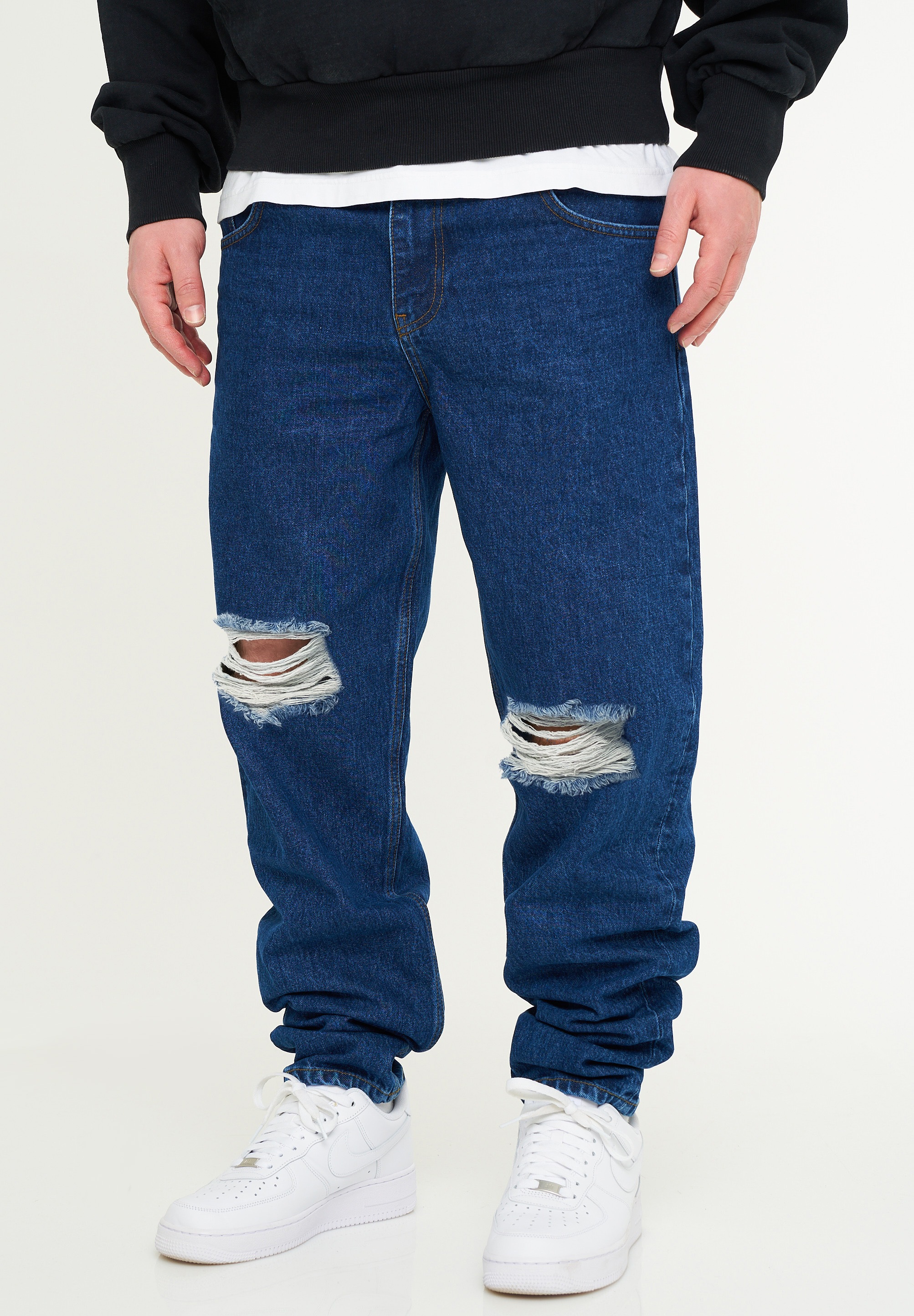 Daily Cotton Tapered-fit-Jeans »Daily Cotton Jeans DCSAVANETA« Herren Lange Hose Jeans Ripped Tapered-Fit