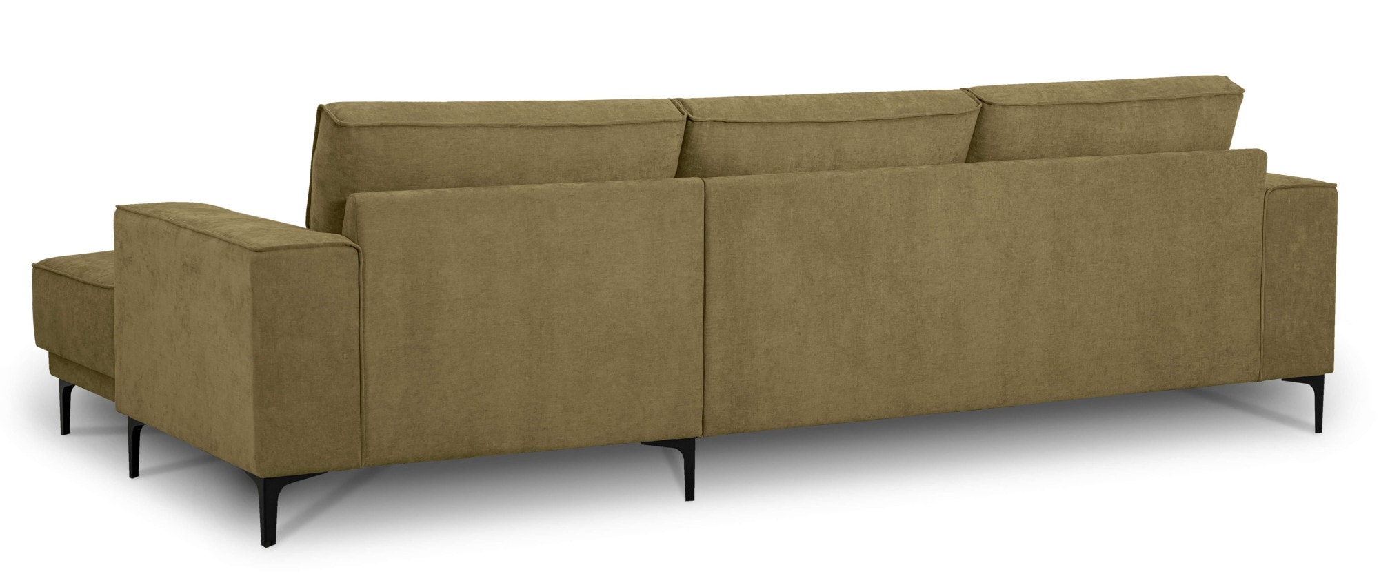 Places of Style Ecksofa »Polsterecke Oland, Struktur, Flachgewebe, Luxus-Microfaser, Boucle«, L-Form, 280 cm, Wellenunterfederung, Skandi-Design, Metallfüße