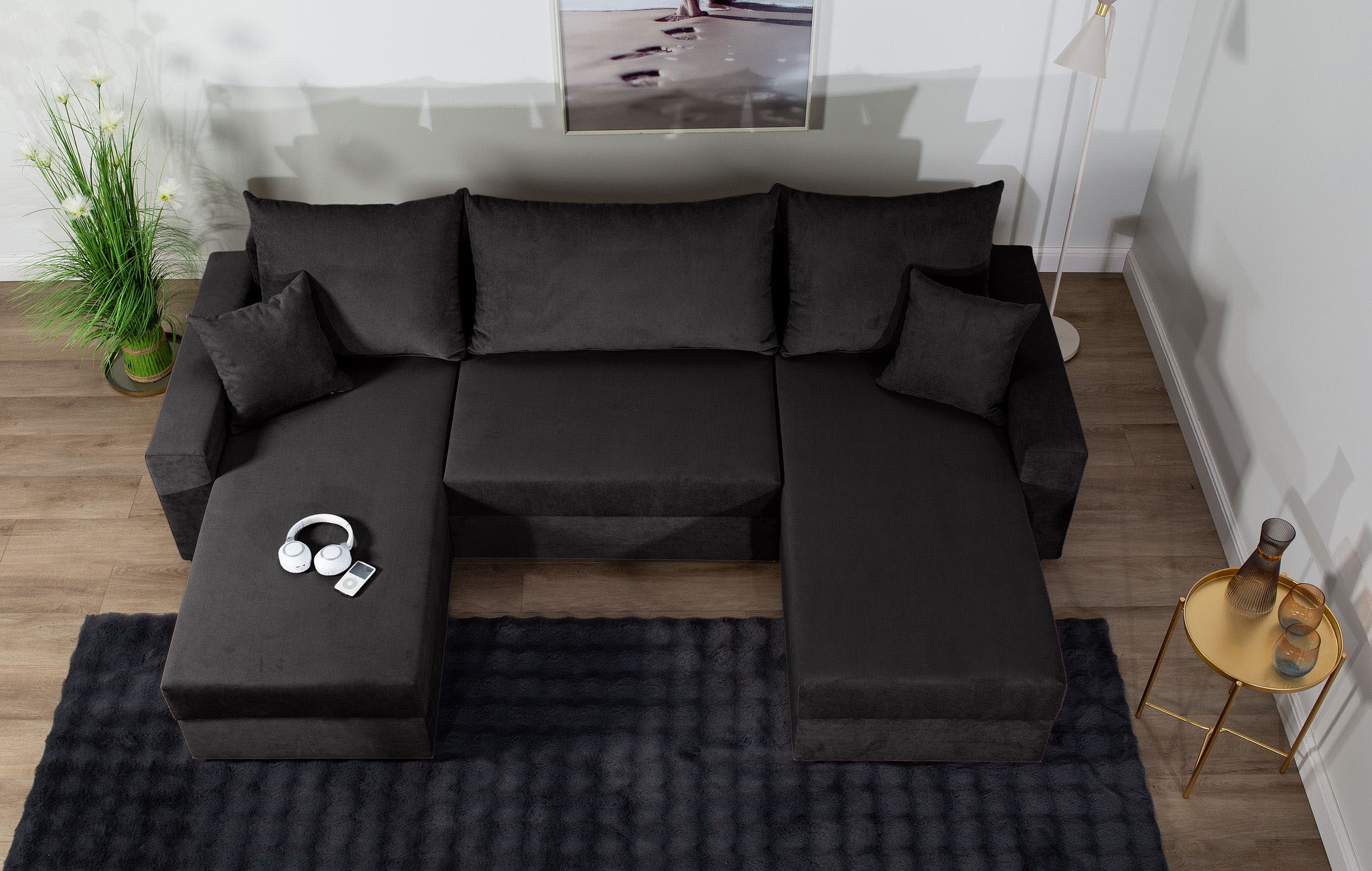 COLLECTION AB Wohnlandschaft »Pico U-Form«, Breite 252, mit Armlehne Schlaffunktion, Bettkasten