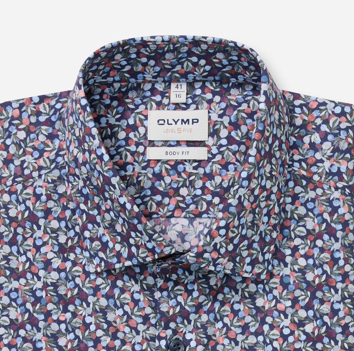 OLYMP Langarmhemd »Level Five« Businesshemd, body fit, New York Kentkragen, florales Muster