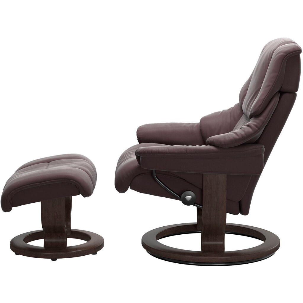 Stressless® Relaxsessel »Reno«, (Set, Relaxsessel mit Hocker), mit Hocker, mit Classic Base, Größe S, M & L, Gestell Wenge