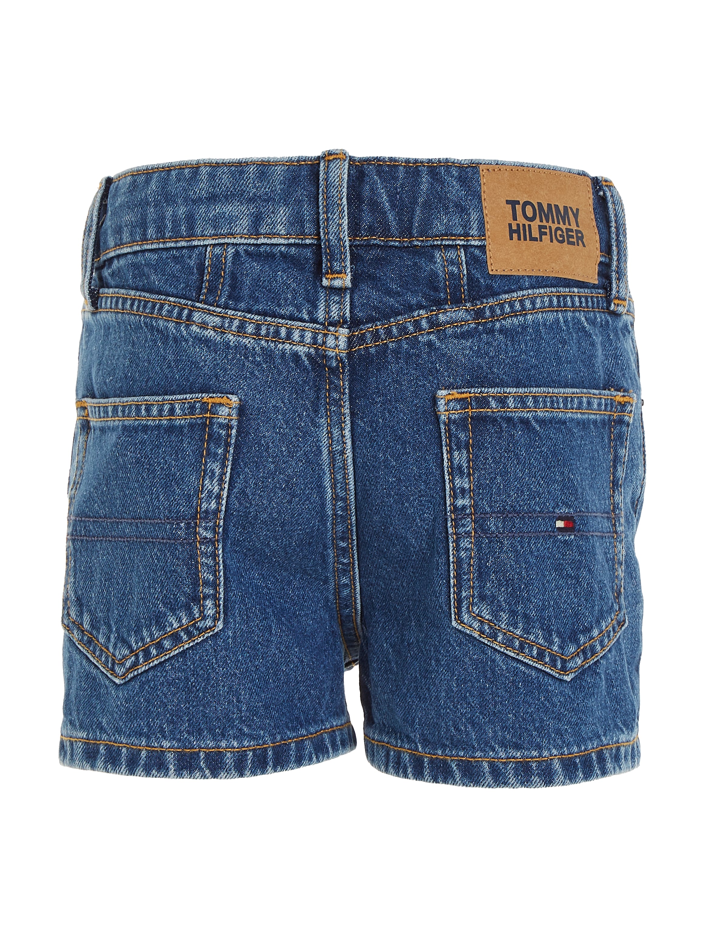 Tommy Hilfiger Shorts »GIRLFRIEND MID BLUE SHORTS«, mit Tommy Hilfger Logo-Badge