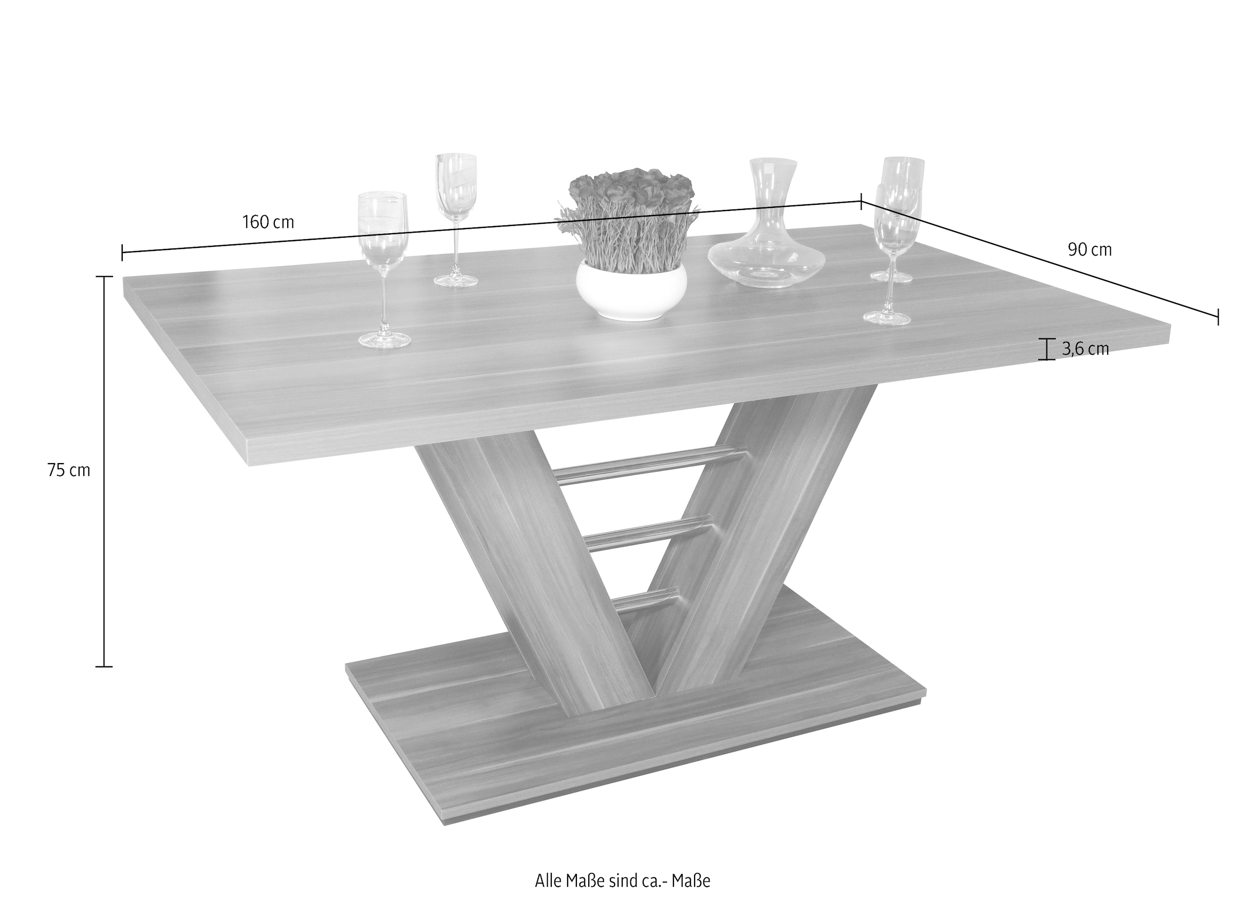 INOSIGN Säulen-Esstisch »Bahrain« Breite 160 cm