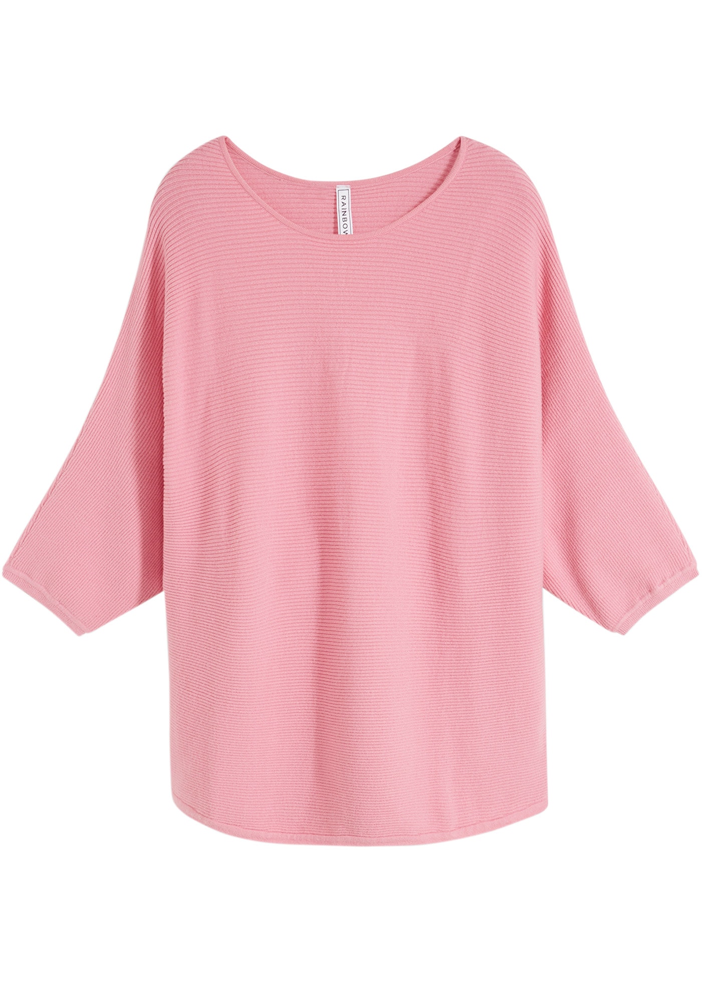 bonprix Strickpullover 1 aus Viskose, mit Rippstruktur, halber Fledermausarm