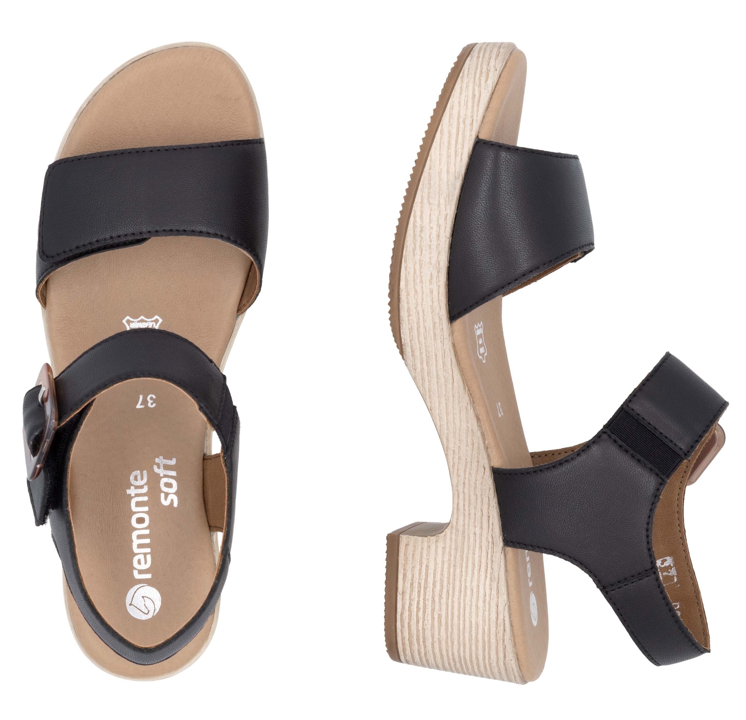 Remonte Sandalette, Blockabsatz, Sommerschuh, Sandale mit Klettverschlüssen