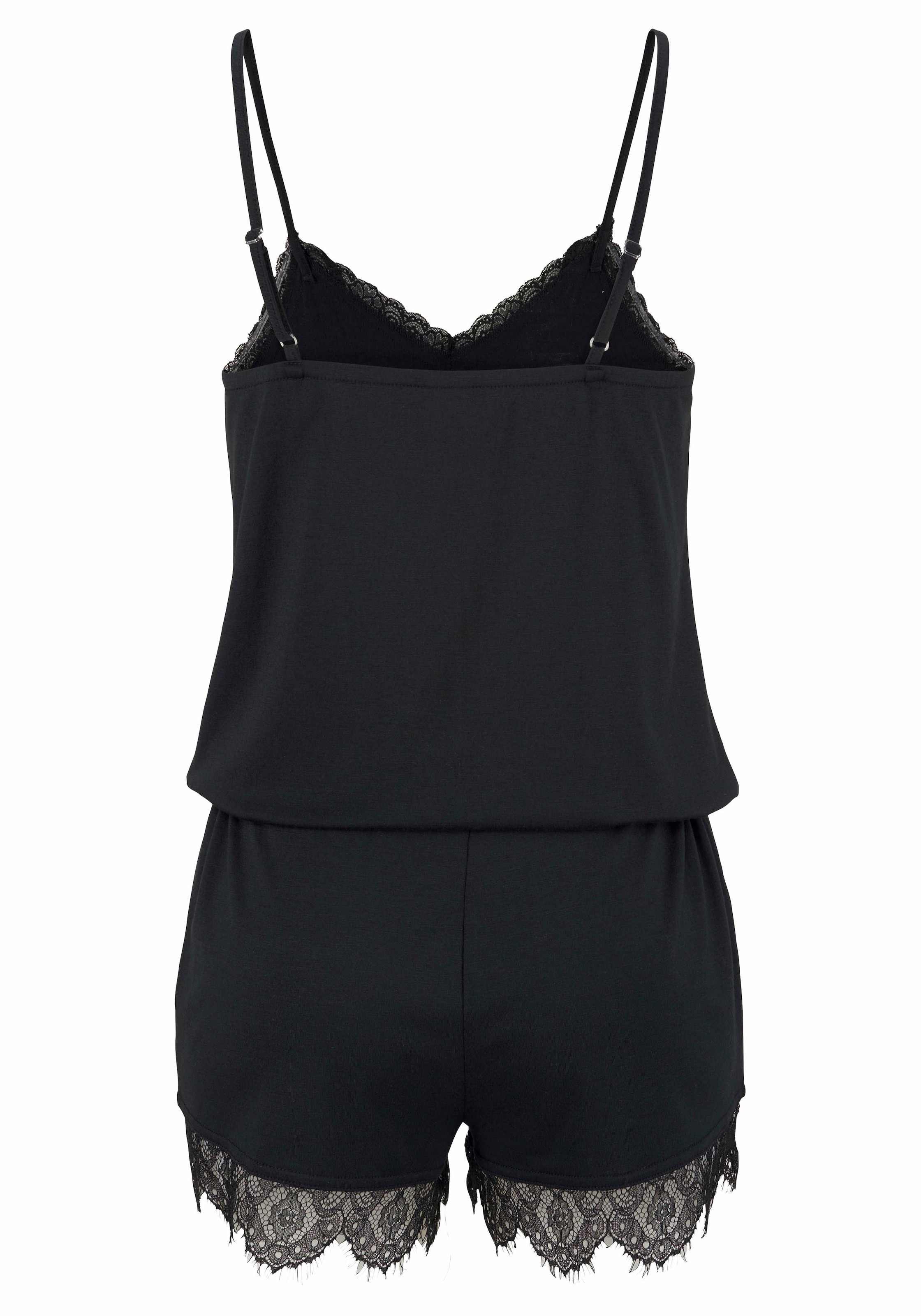 LASCANA Playsuit 1-teilig,  mit Spitzensaum