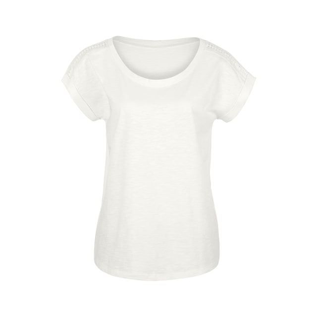 Vivance T-Shirt, (Packung, 2er-Pack), mit Häkelspitze an der Schulter im  OTTO Online Shop