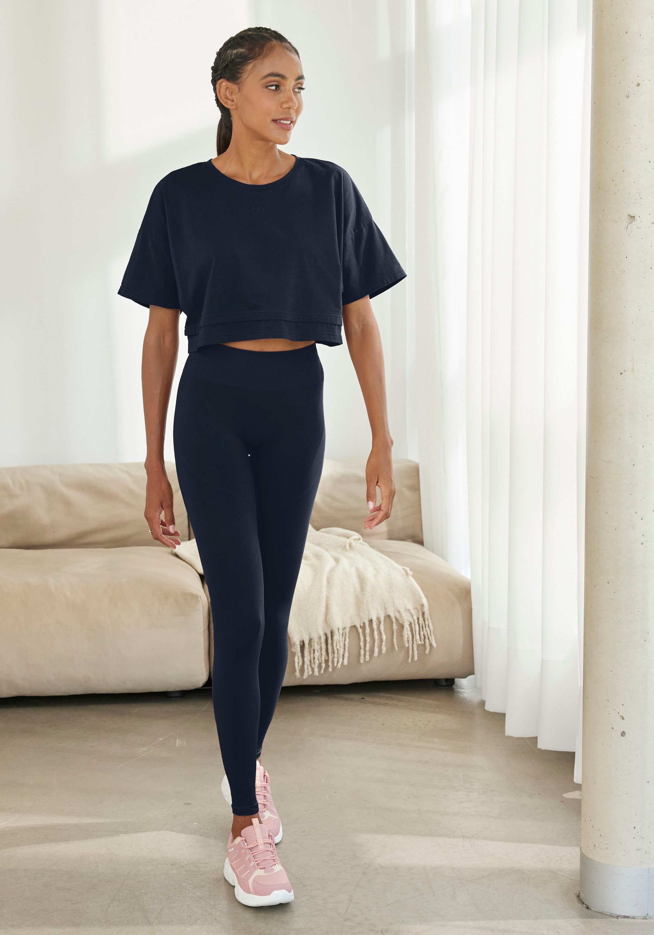 LASCANA Seamless Leggings »Po Push Up«, mit Rippstruktur und Shapingeffekt, Sporthose, Sportleggings