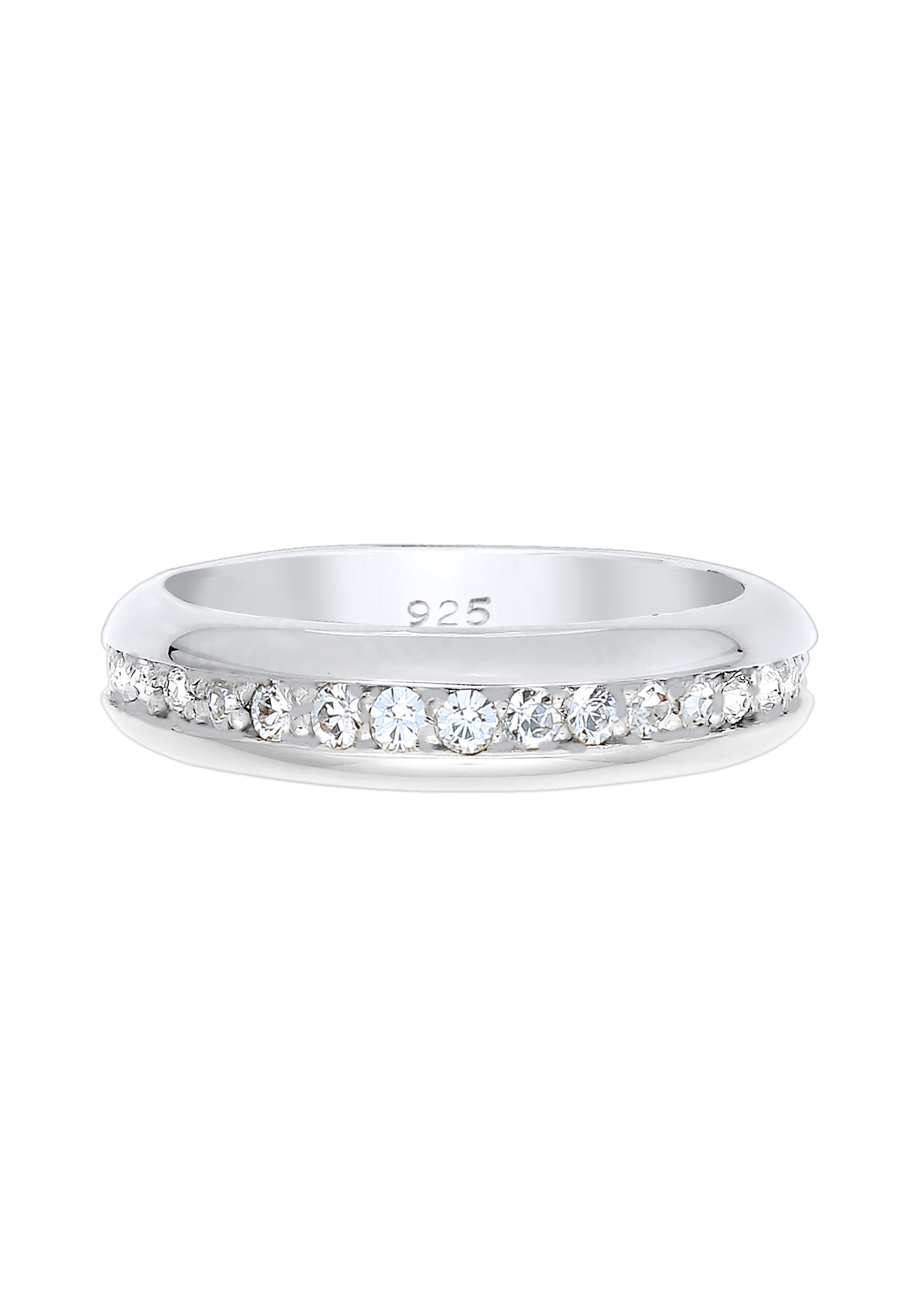 Elli Premium Silberring »Ring Bandring Weiß 925 Sterling Silber, mit Kristallen von Swarovski®«