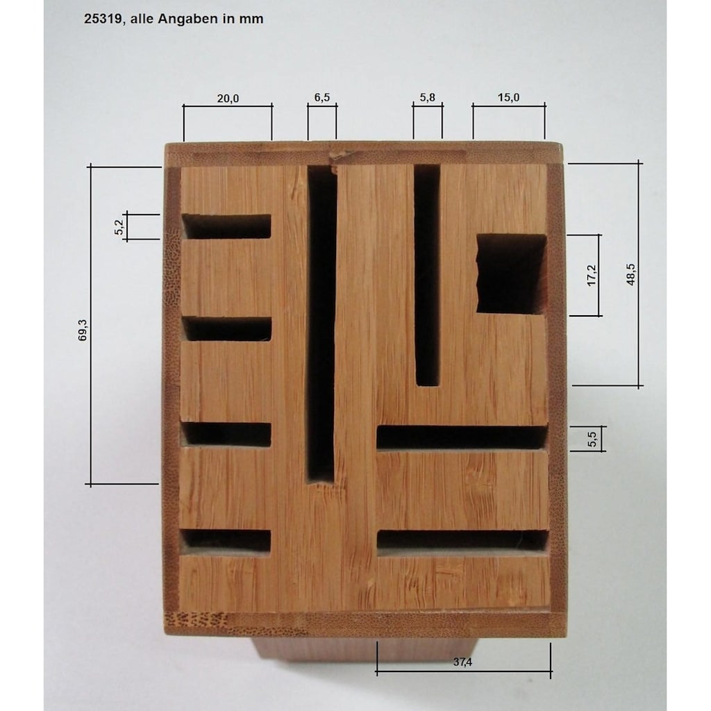 Zeller Present Messerblock »Bamboo«, 1 tlg., geeignet für 8 Messer und eine Schere