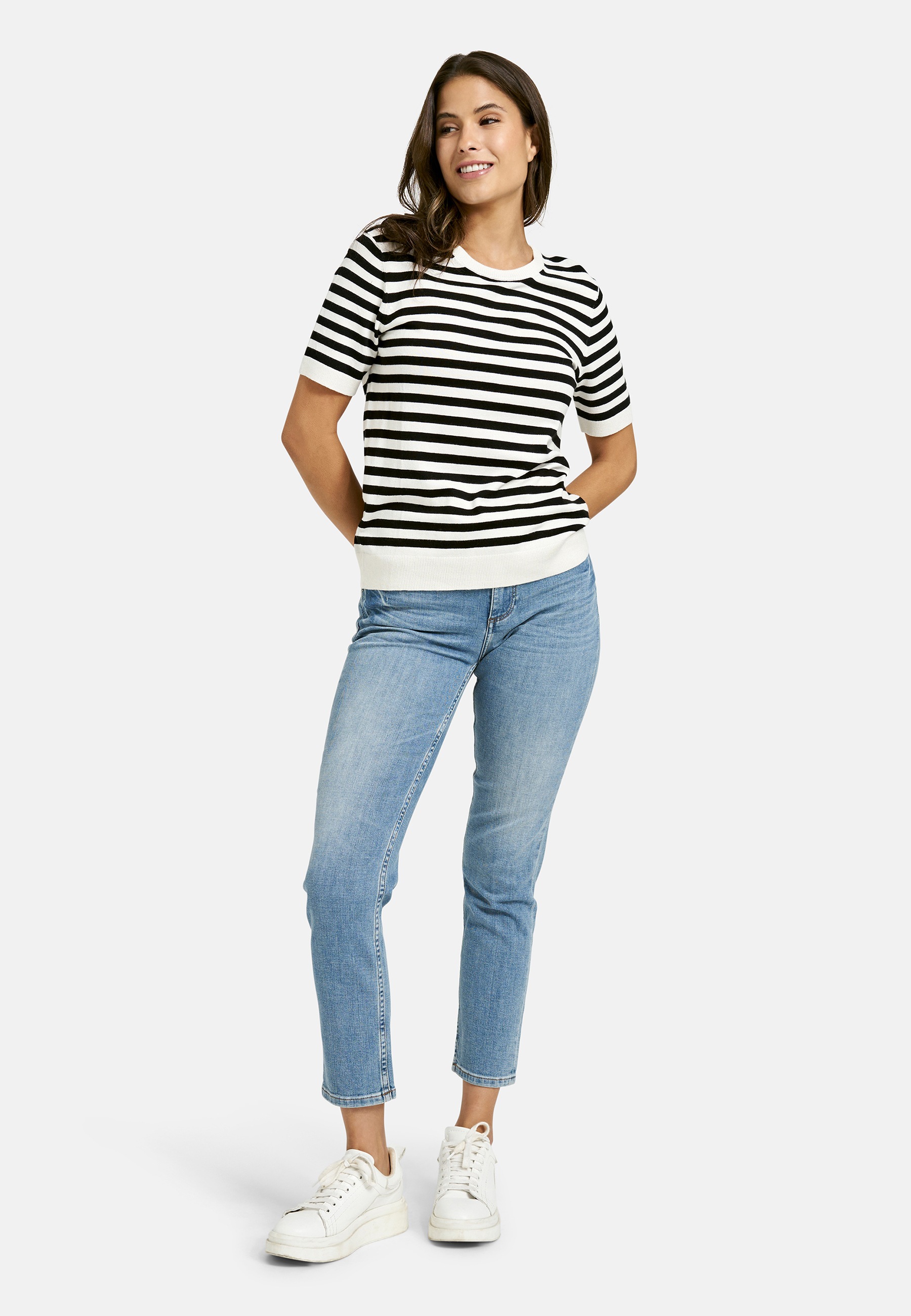 Smith & Soul Kurzarmpullover mit Rundhals, Viskosemix