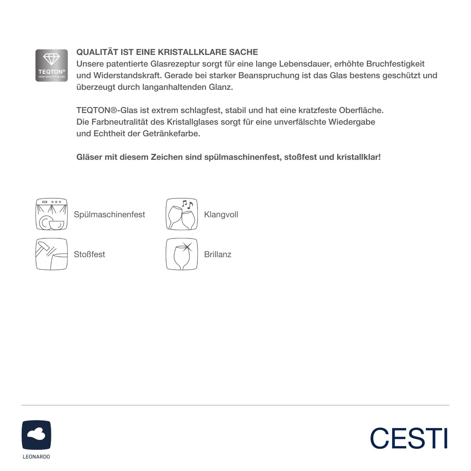 LEONARDO Rotweinglas »6 Weingläser CESTI + Poliertuch« 6 Rotwein-Gläser mit Poliertuch