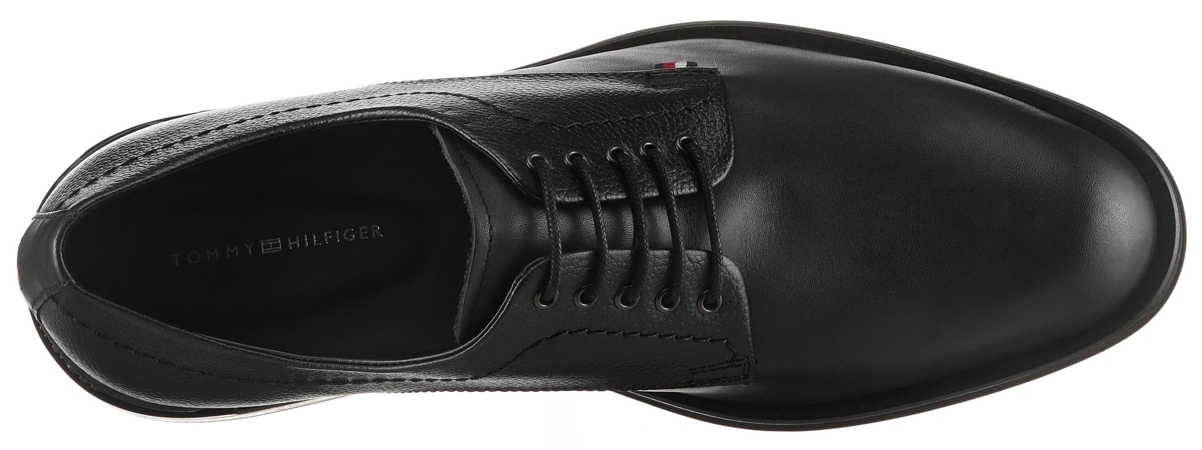 Tommy Hilfiger Schnürschuh »CORPORATE HILFIGER LTH DERBY«  , Blockabsatz, Festtagsschuh, Abendschuh in eleganter Linie