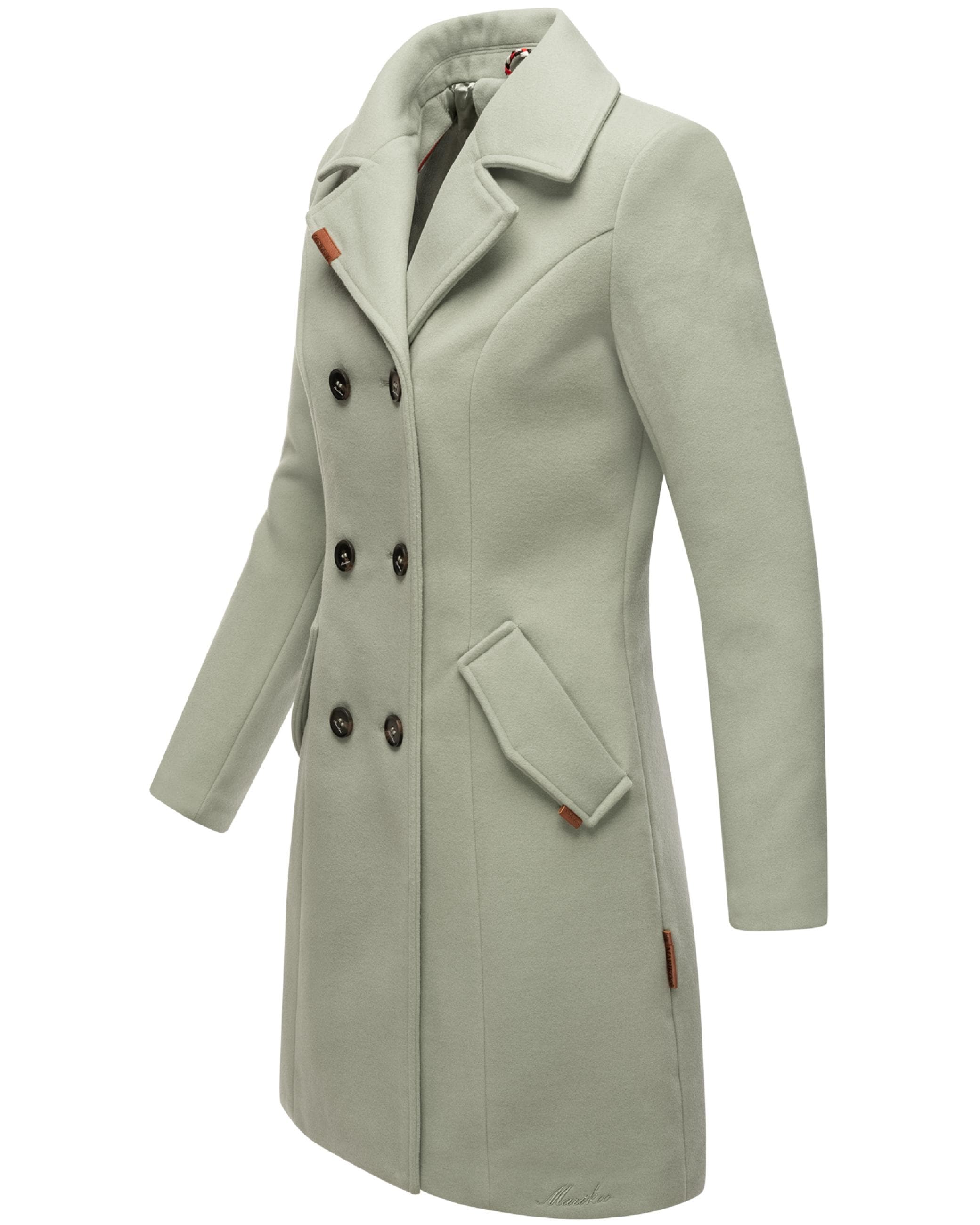 Marikoo Wollmantel »Wollmantel Nanakoo«, edler Damen Trenchcoat in Woll-Optik