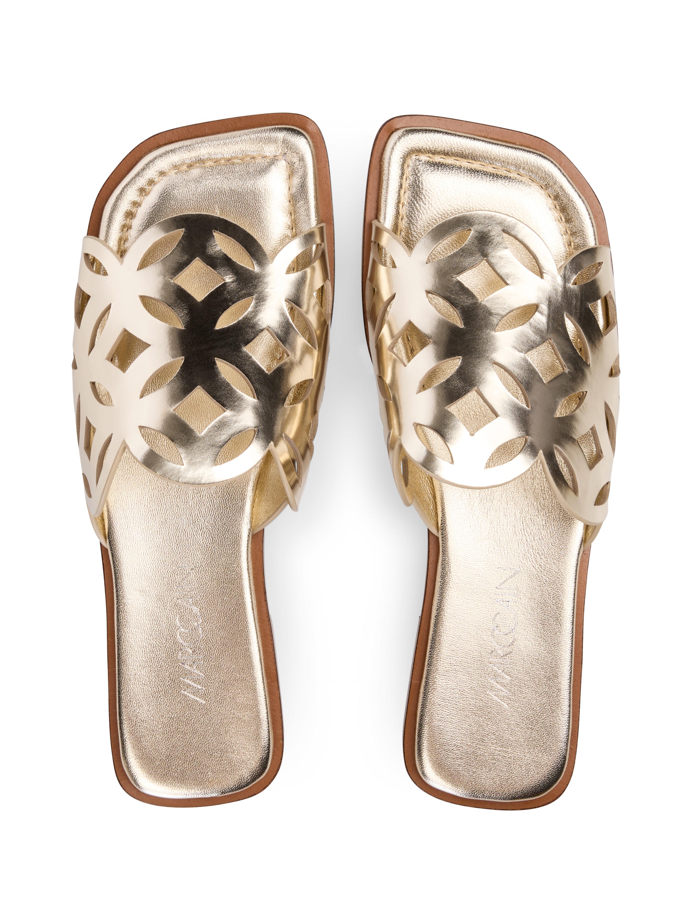Marc Cain Pantolette »"Boho Hike"«, Slides, Sandale im Metallic Look
