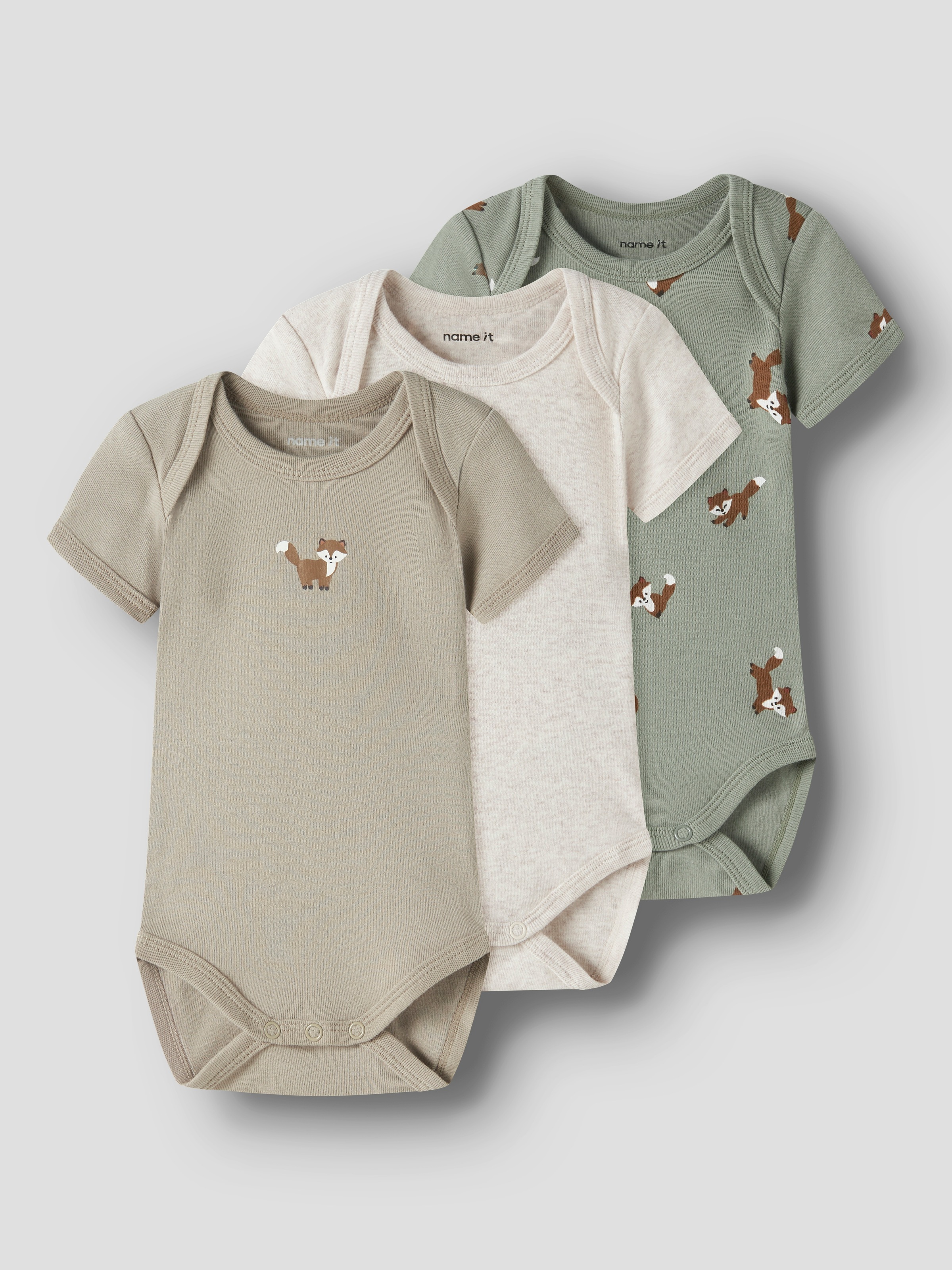 Name It Kurzarmbody »NBMBODY 3P SS FOX NOOS« Packung, 3 tlg.