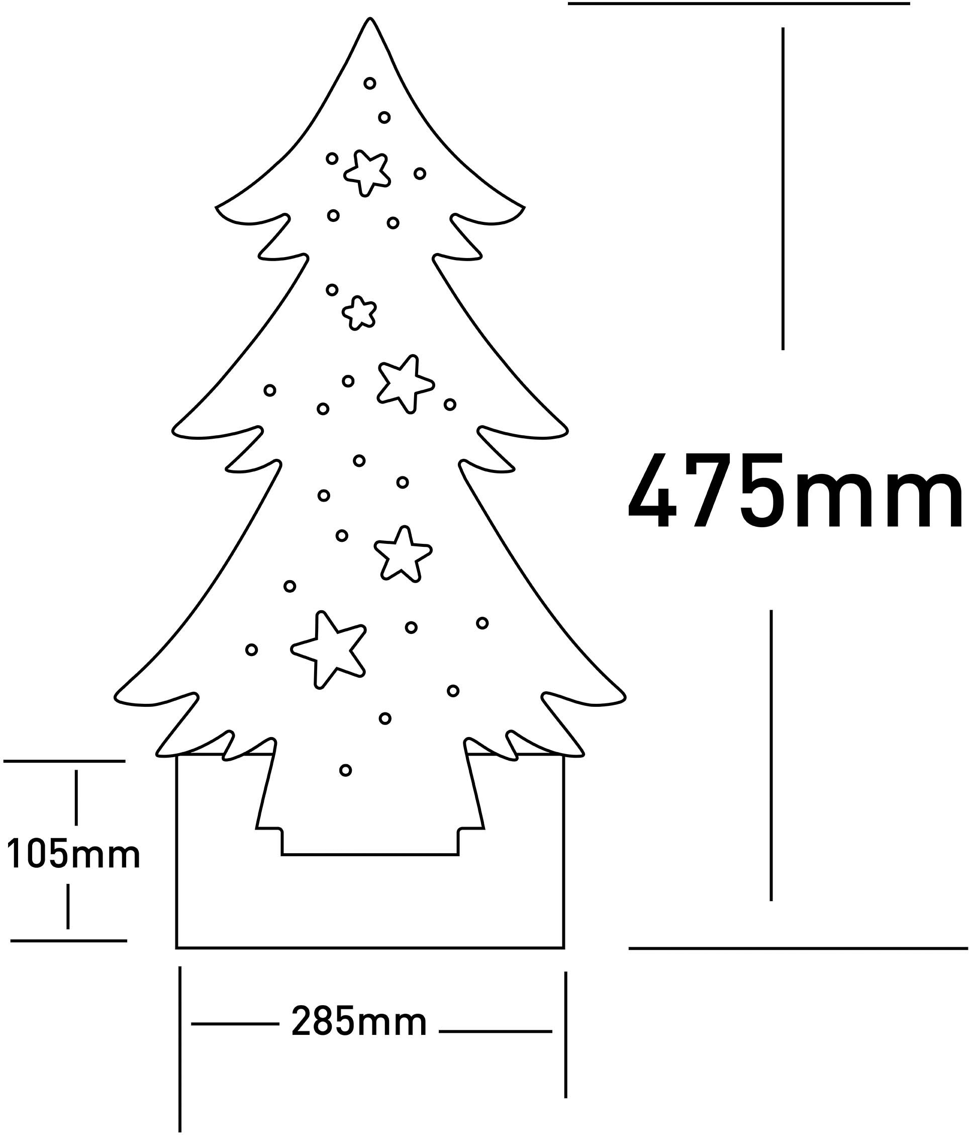 näve LED Baum aus Holz«, Holz-Stehleuchte, bestellen »Tannenbaum, Weihnachtsdeko bei Höhe Batteriebetrieben 47,5 cm, OTTO ca