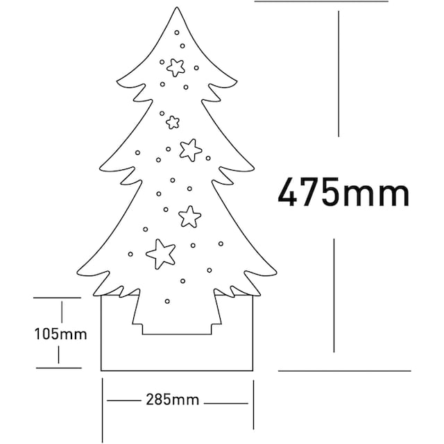 näve LED Baum »Tannenbaum, Weihnachtsdeko aus Holz«, Holz-Stehleuchte, Höhe  ca. 47,5 cm, Batteriebetrieben bestellen bei OTTO