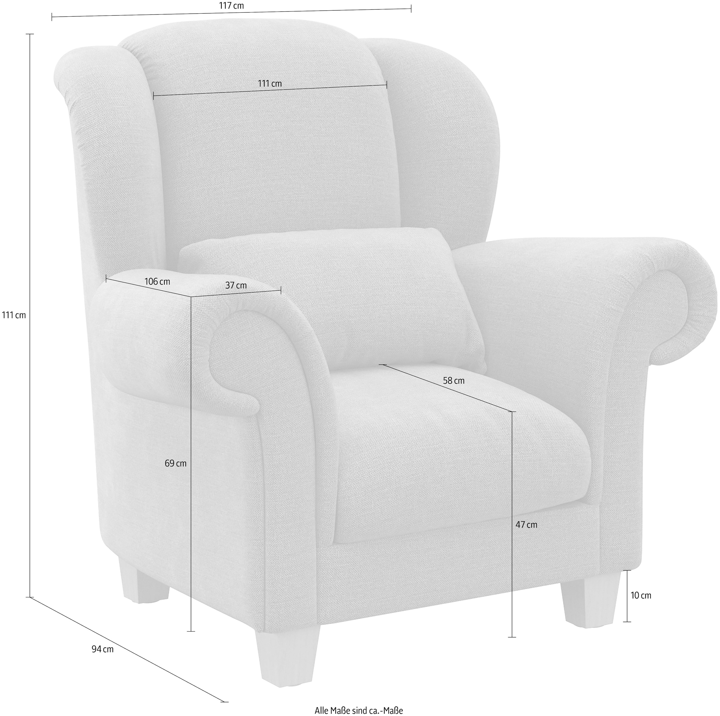 Home affaire Sitzkomfort (1 Online Shop zeitlosem Design im OTTO und Ohrensessel weichem Ohrenseesel«, softem, mit St.), »Queenie