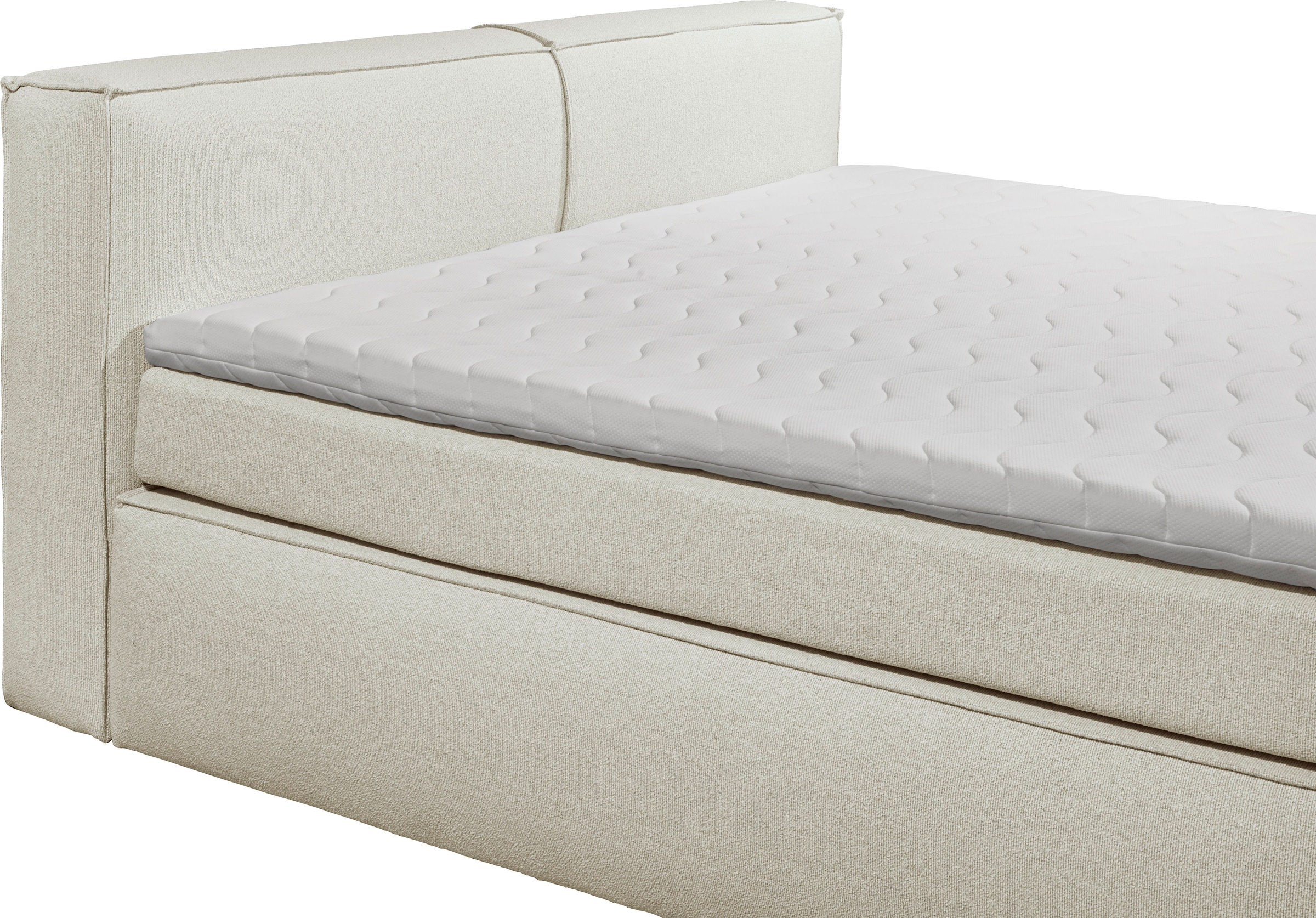 ED EXCITING DESIGN Boxspringbett »Sandon erhältlich in 180cm oder als Familienbett 240cm Breite« 7-Zonen-Federkern H3/H4 mit Kokosmatte und Topper (waschbar)