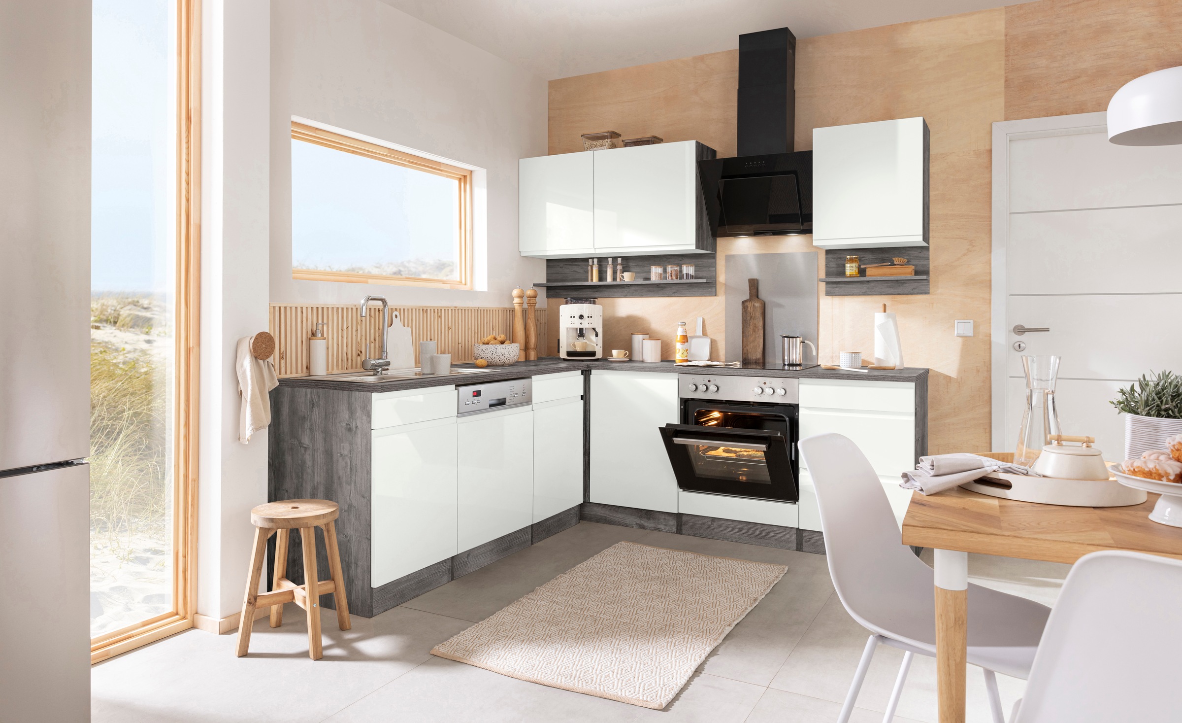 KOCHSTATION Winkelküche »KS-Virginia« Stellbreite 220/220 cm, wahlweise mit E-Geräten