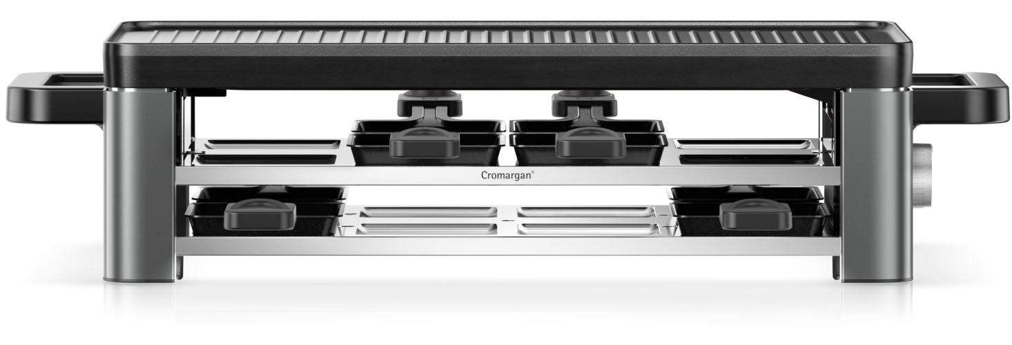 WMF Raclette »Master, indirekte LED-Beleuchtung, Keramikbeschichtung« 8 Stk. Raclettepfännchen 1.500 W Variable Temperatur, spülmaschinengeeignete Pfännchen und Spatel