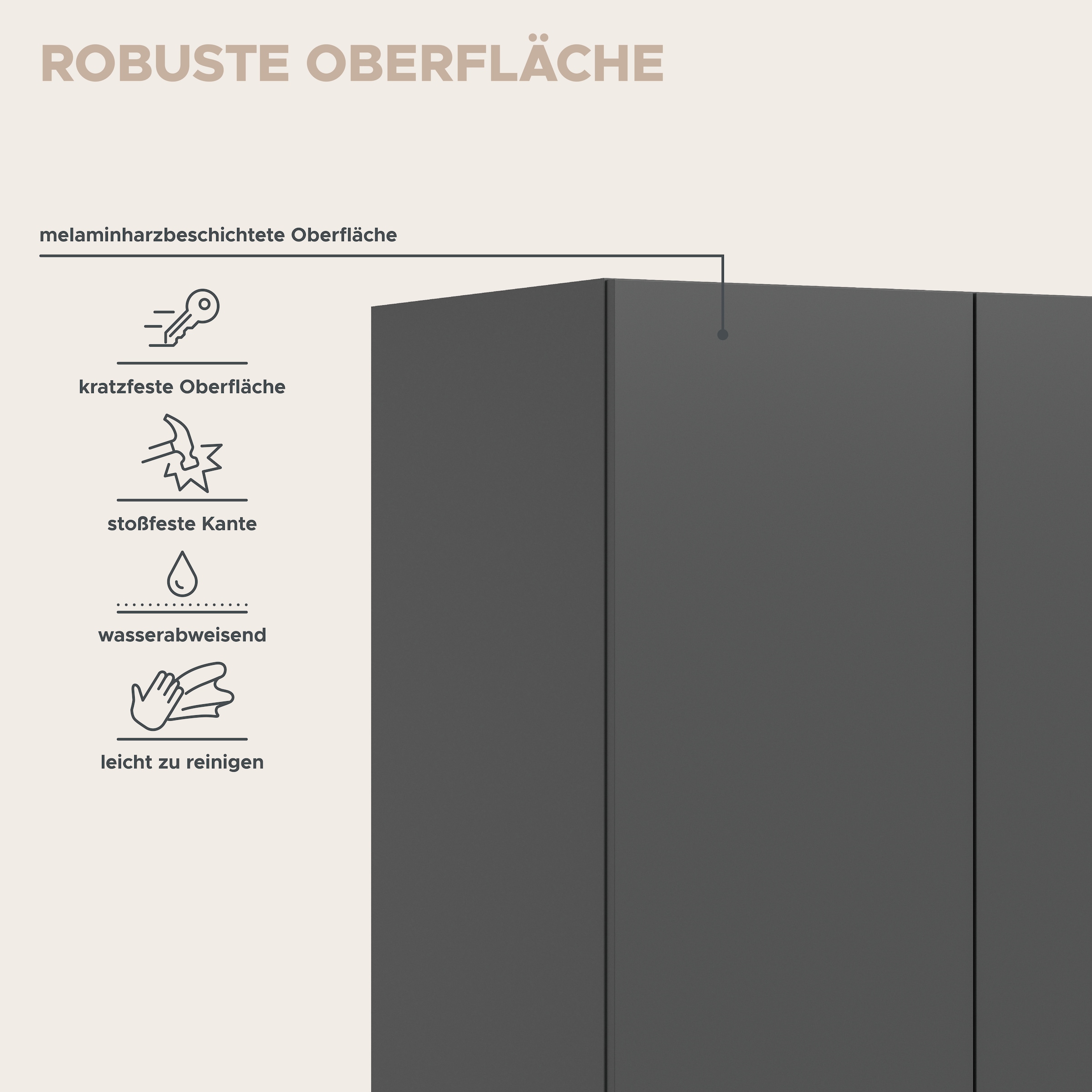 Home affaire Kleiderschrank »Skarde Schlafzimmerschrank, Garderobe, Schrank« Otto Bestseller Garderobe Schlafzimmerschrank,  Breite: 80 cm, anthrazit, Kleiderstange