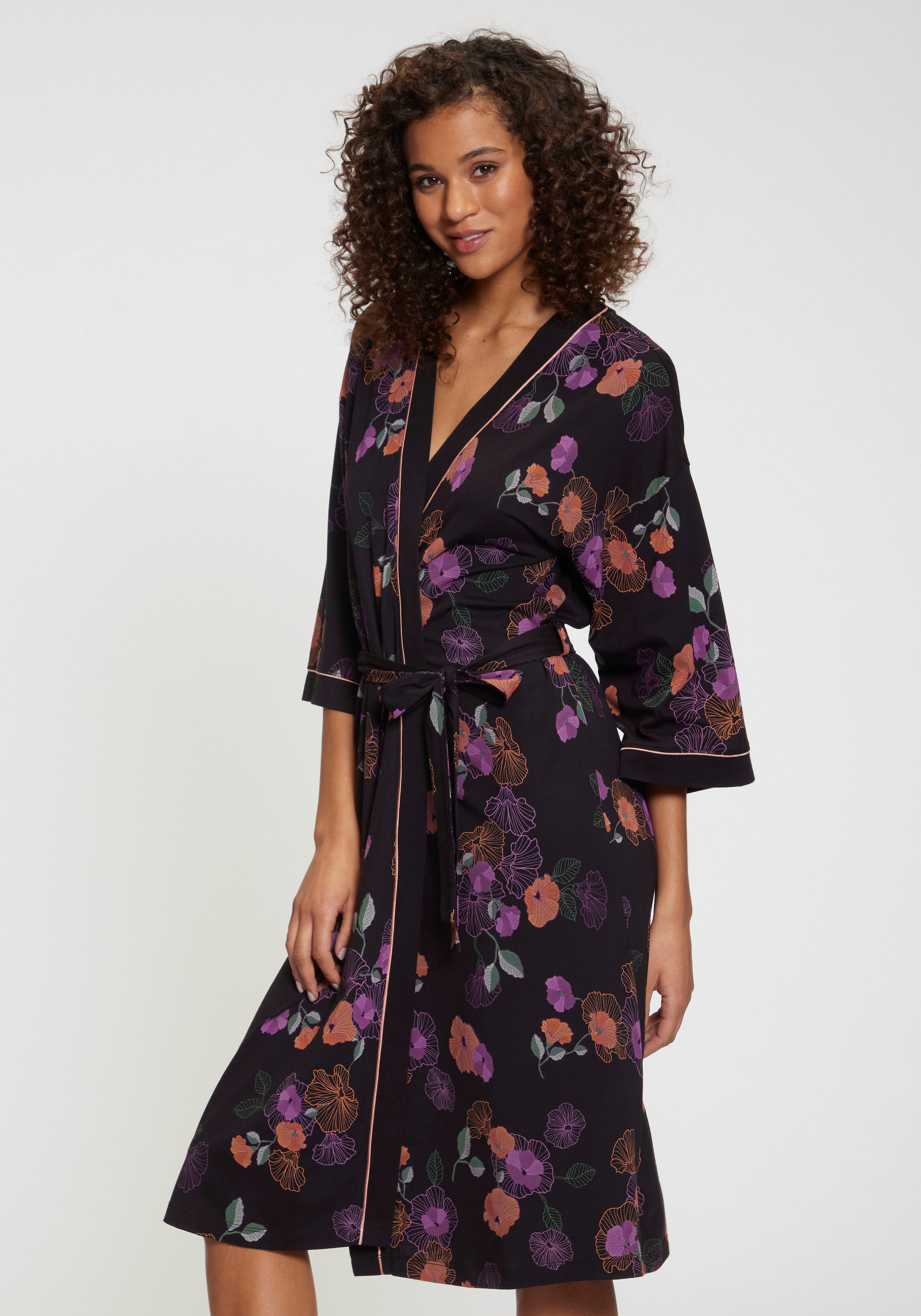 Kimono, mit Blumen-Druck