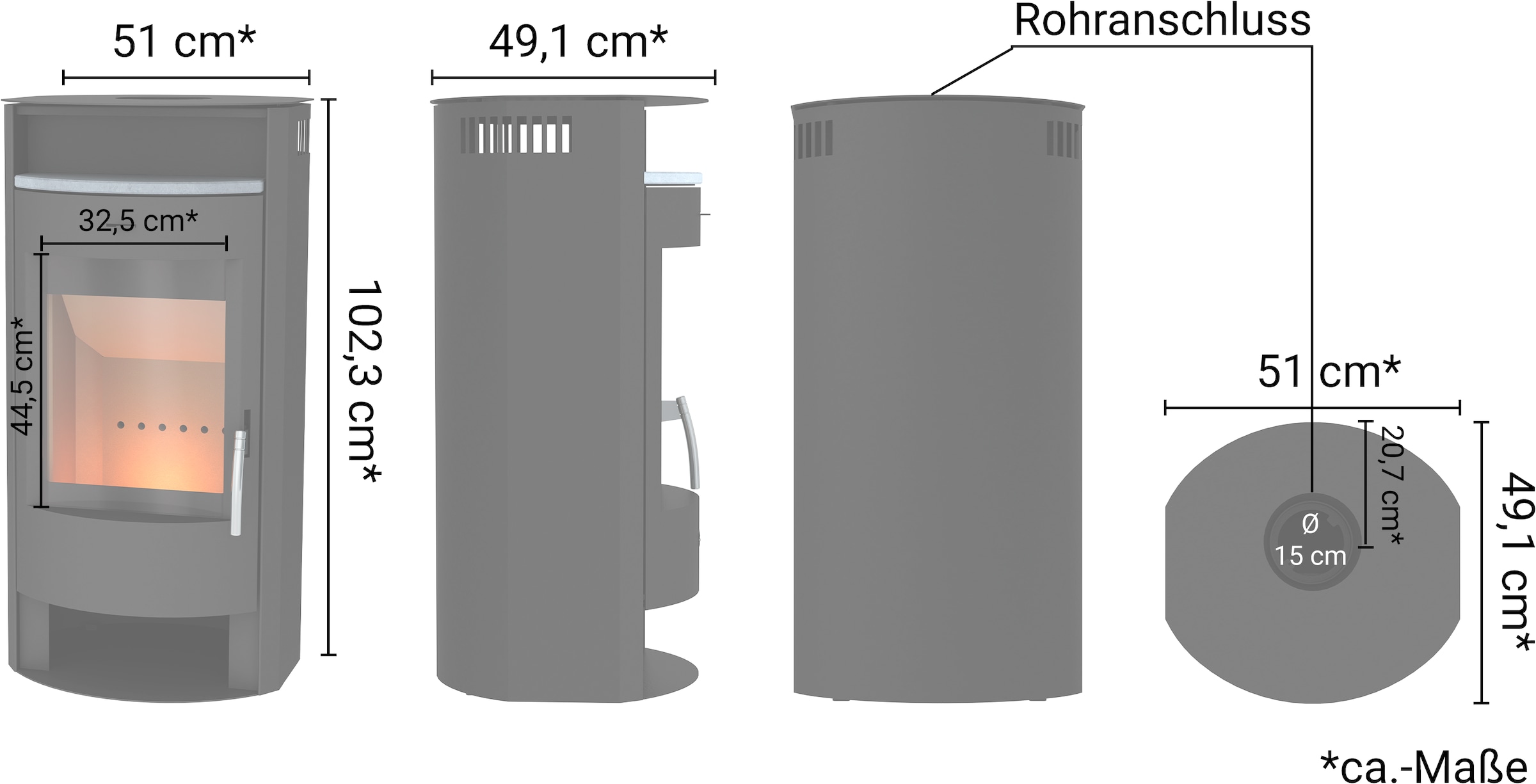 Fireplace Kaminofen »MAIA Stahl« Warmhaltefach