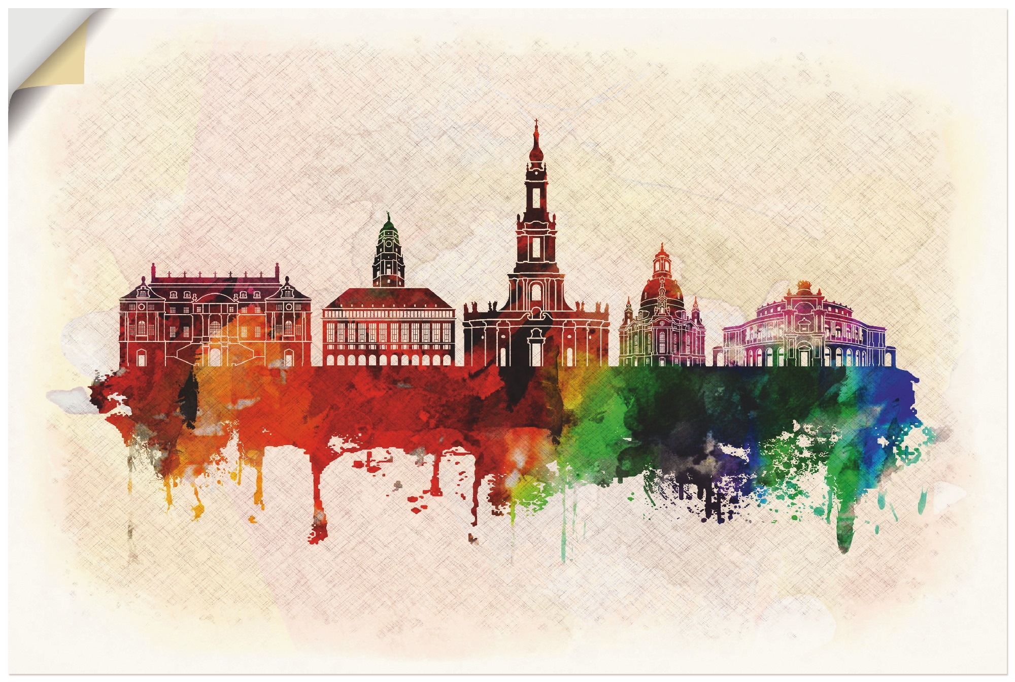 Artland Wandbild »Dresden Deutschland Skyline«, Deutschland, (1 St.), in vielen Größen & Produktarten - Alubild / Outdoorbild für den Außenbereich, Leinwandbild, Poster, Wandaufkleber / Wandtattoo auch für Badezimmer geeignet