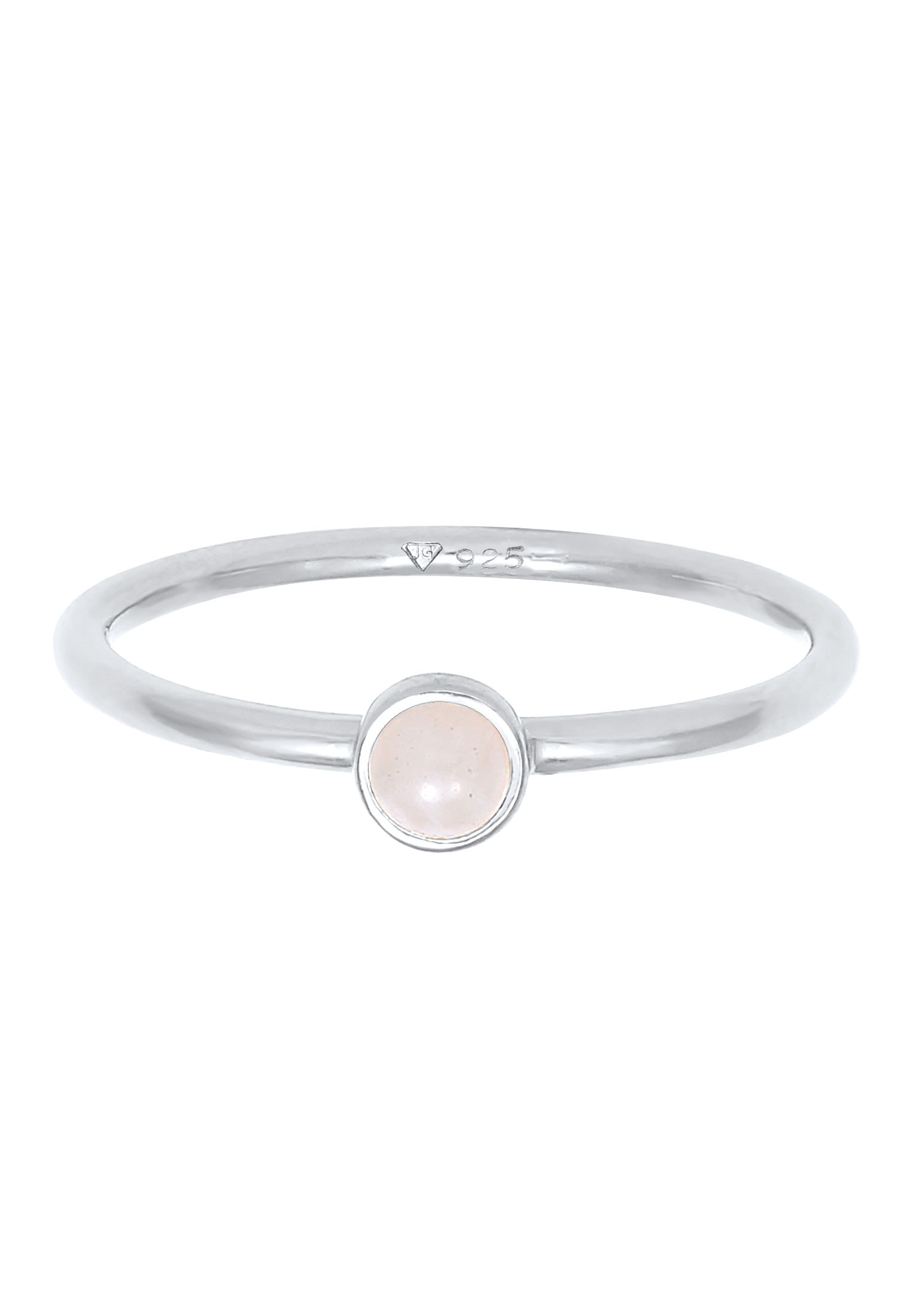 Elli Silberring »Ring Rosenquarz Edelstein Stabelring 925er Silber«