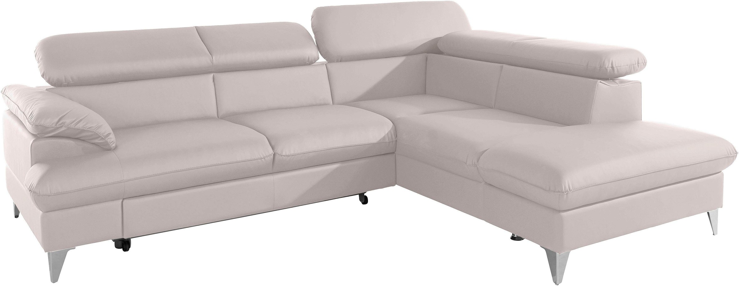 COTTA Polstergarnitur »Caluso L-Form« Set bestehend aus: Ecksofa mit Kopfteilverstellung & Hocker