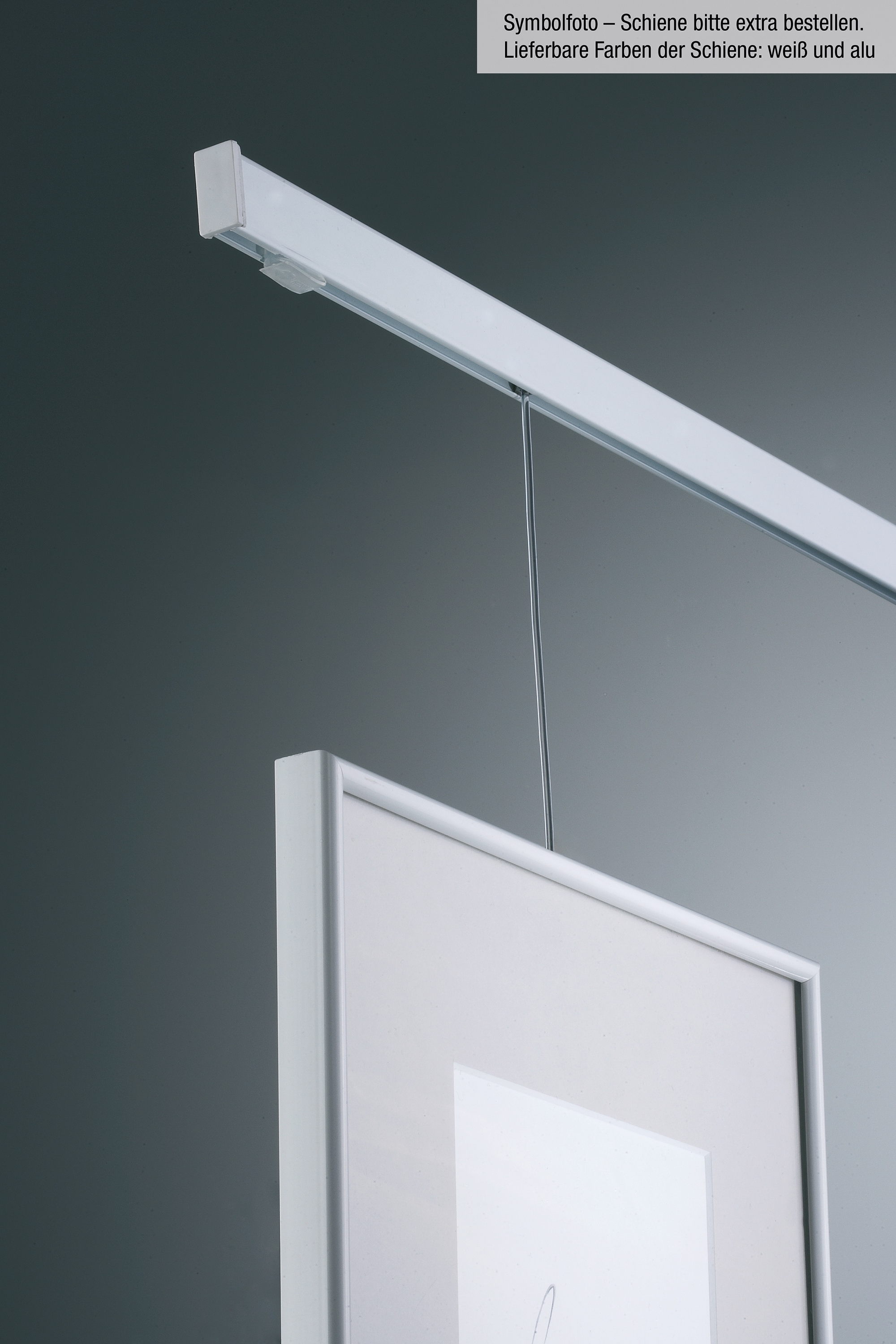 Garesa Bilderrahmen-Set »Bilderaufhängung« 1 Stk. tlg. Bilderaufhängung für Bilderschiene 300 - Aluschiene "300" in grau