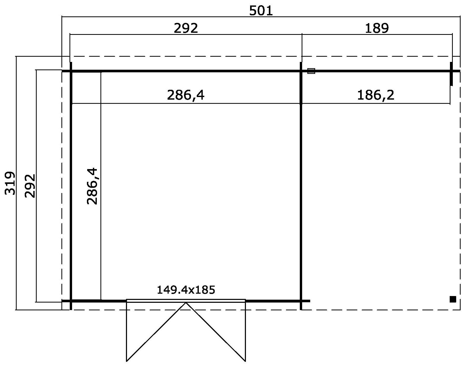 LASITA MAJA Gartenhaus »Tampa, Schwedenrot« mit Anbau