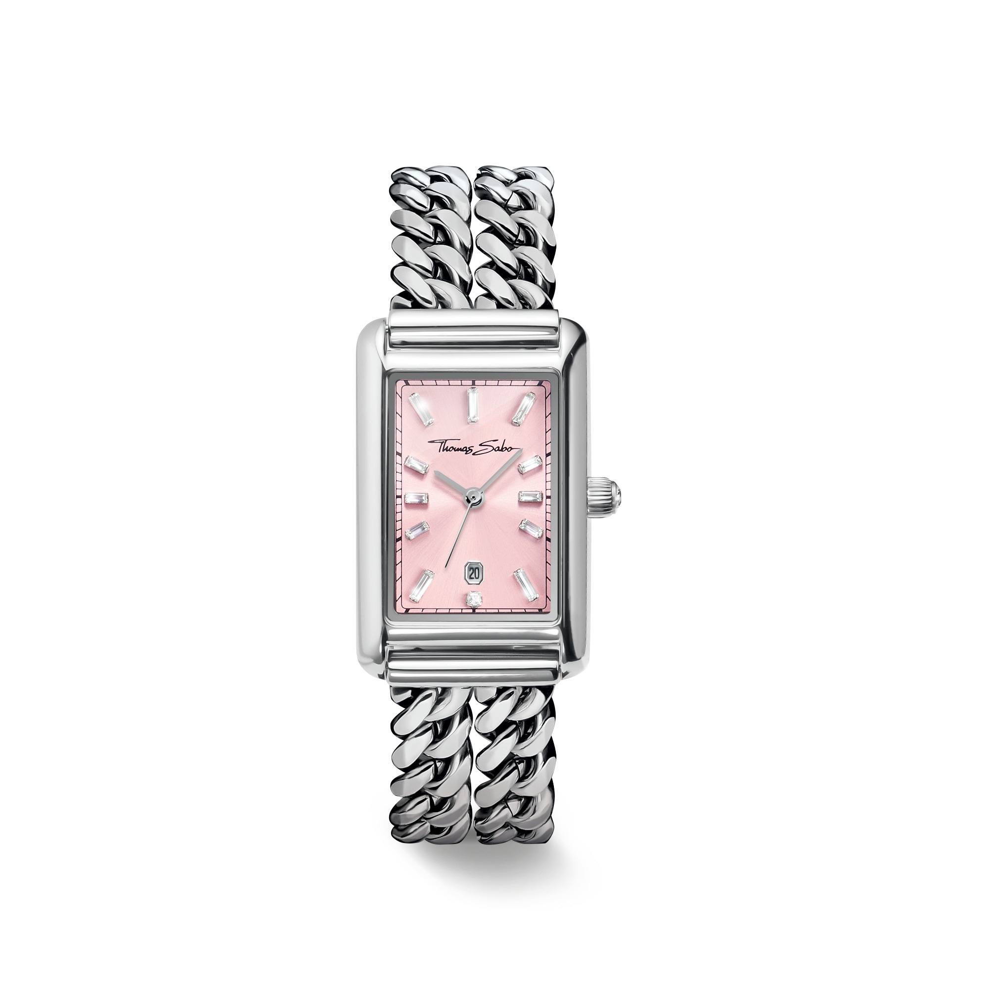 THOMAS SABO Quarzuhr »Bold Elegance« Armbanduhr, Damenuhr, Edelstahlarmband, analog, Tag, Zirkonia (synth.)