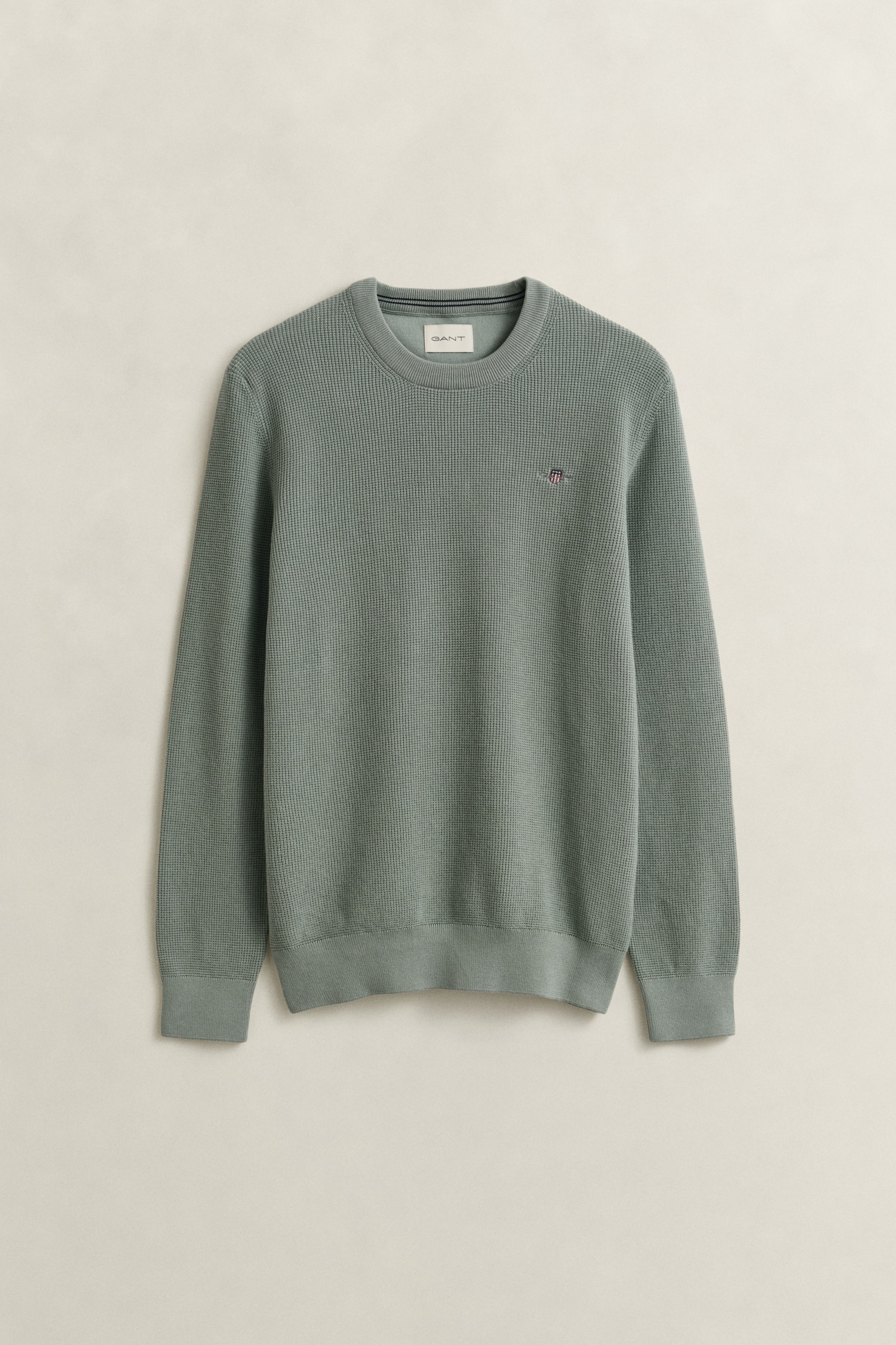 Gant Strickpullover »MICRO TEXTURED COTTON C-NECK« Regular fit mit Rundhalsausschnitt