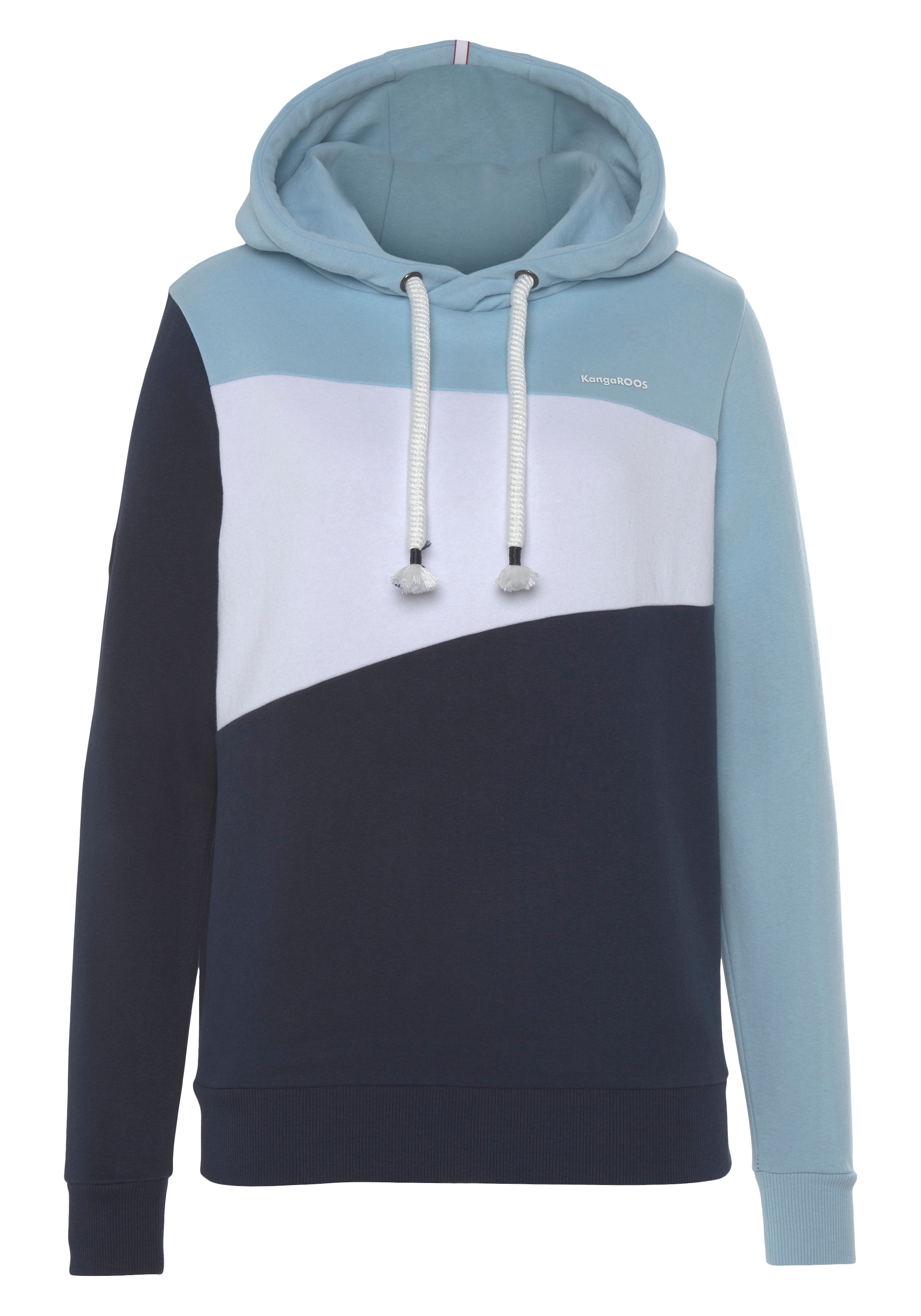 KangaROOS Hoodie, Langarm, lockere Passform, Colorblocking-Optik