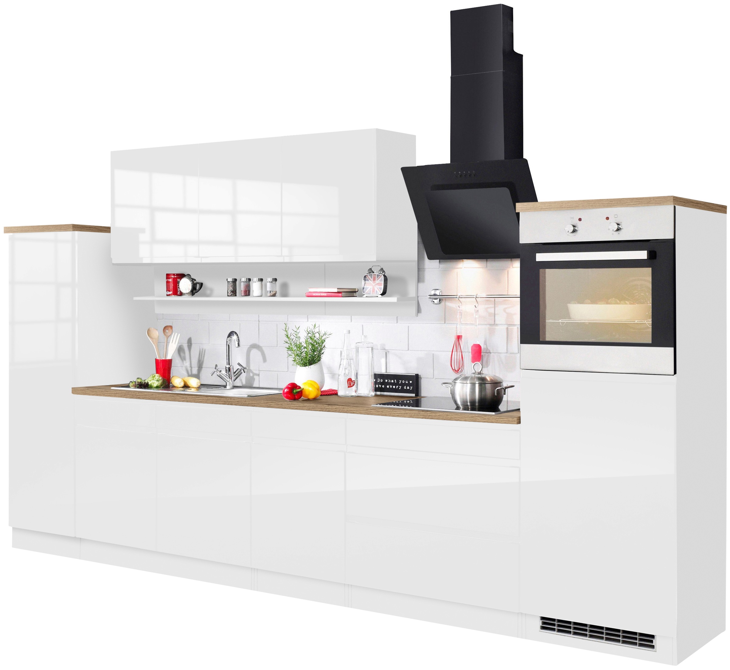 KOCHSTATION Küchenzeile »KS-Virginia« Breite 290 cm, wahlweise mit Induktionskochfeld