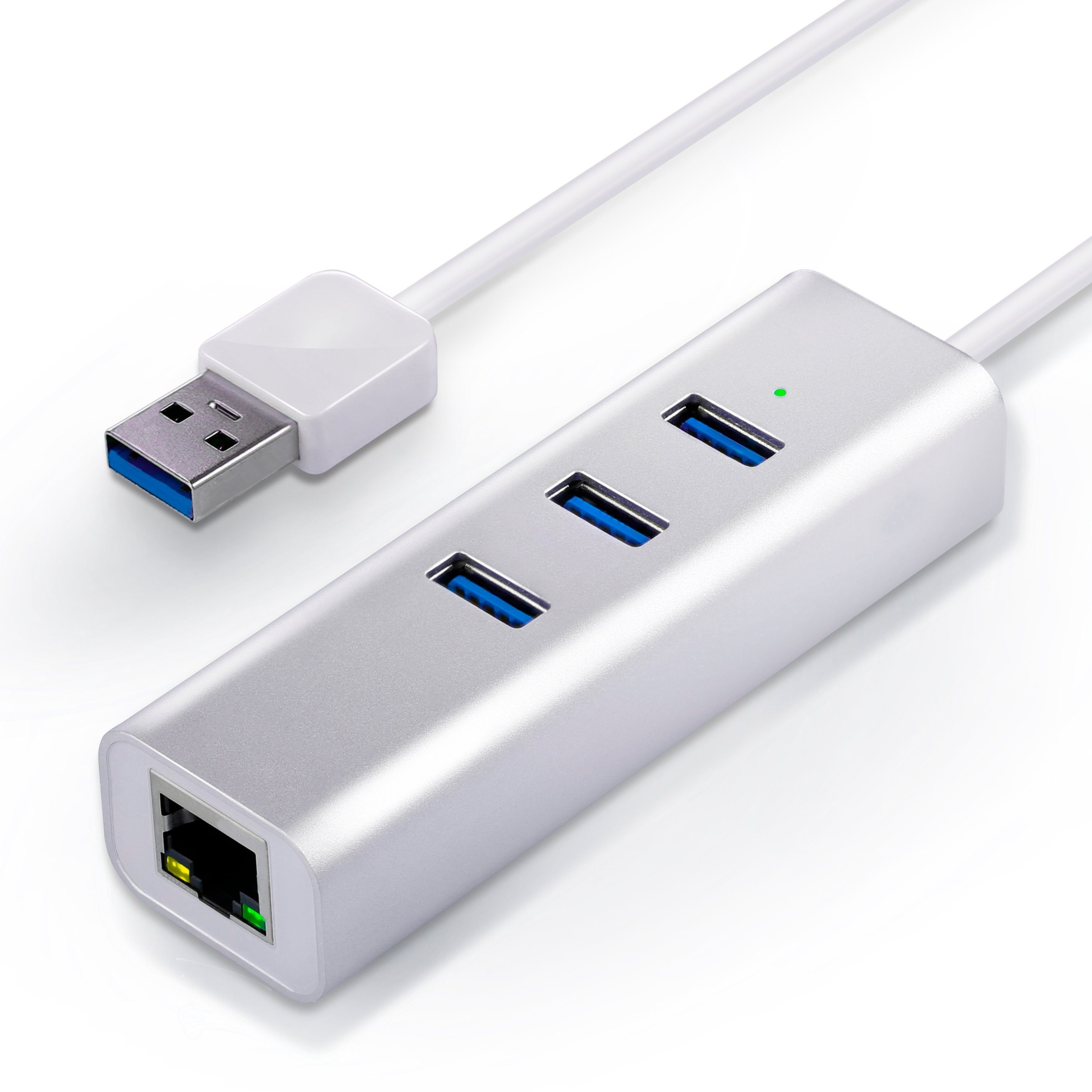 3-Port USB 3.0 Verteiler inkl. Netzwerkadapter »mit RJ45 Buchse /...