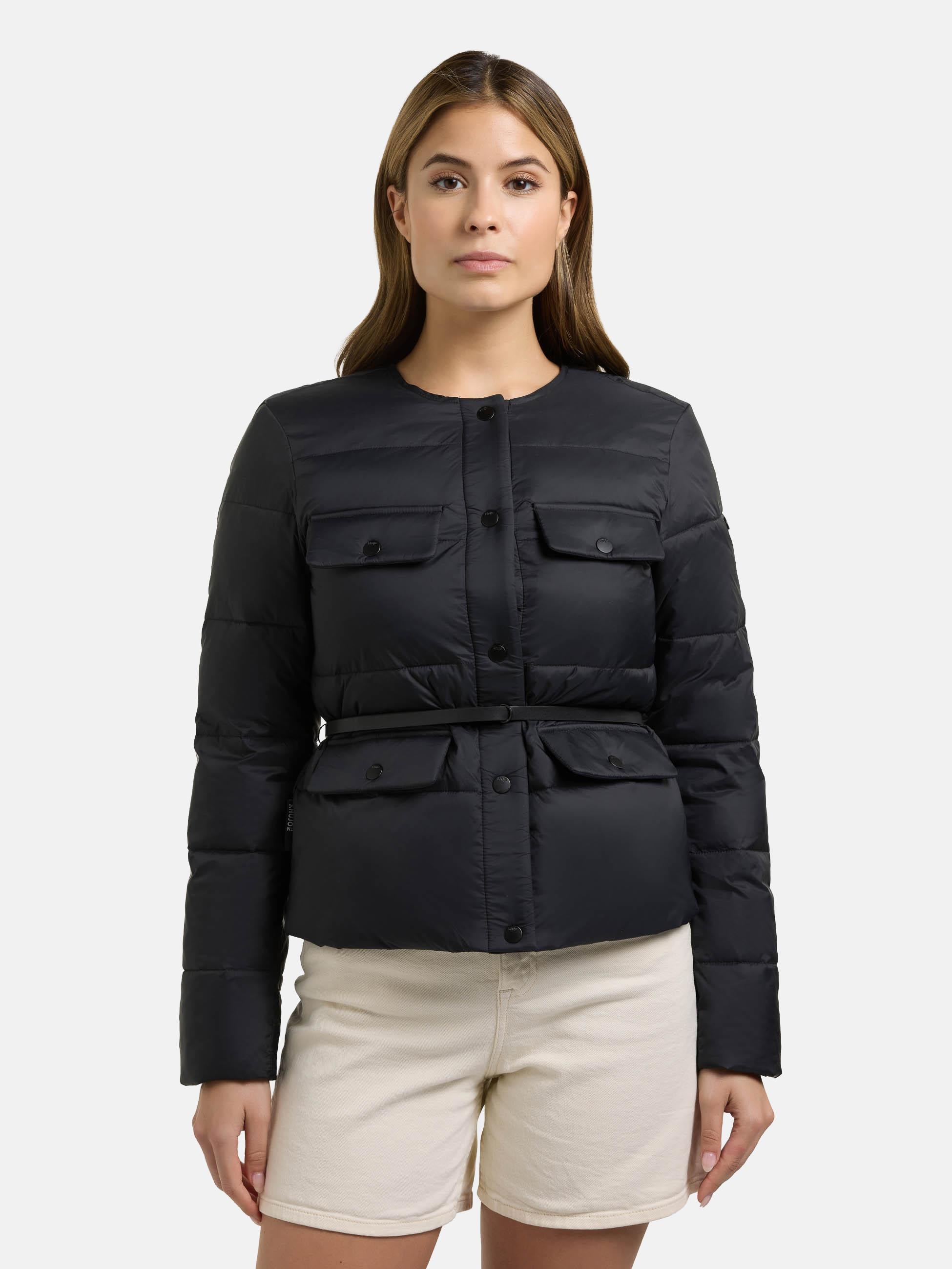 khujo Steppjacke »Steppjacke Cinnia« ohne Kapuze Elegante Damen Übergangsjacke mit Taillengürtel